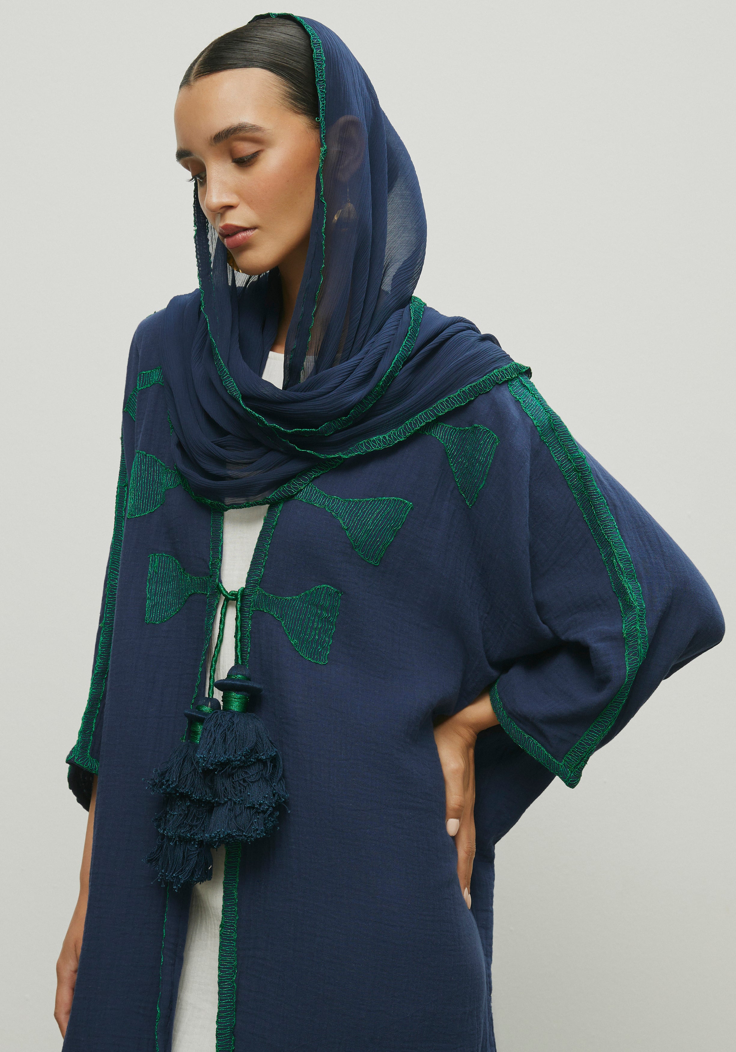 NAVY TASSELS ABAYA/SHAYLA
