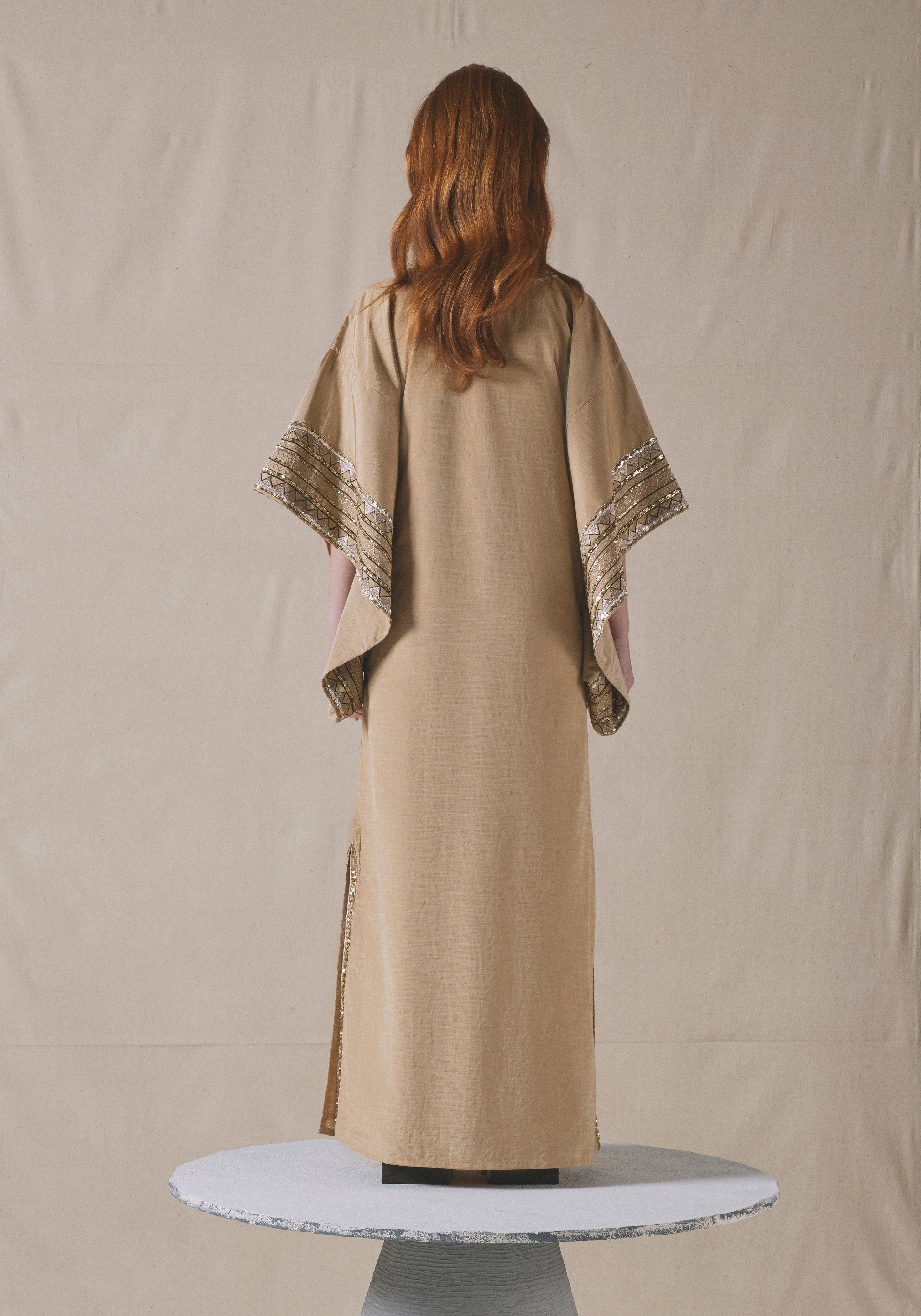 Ecru Embroidered Kaftan