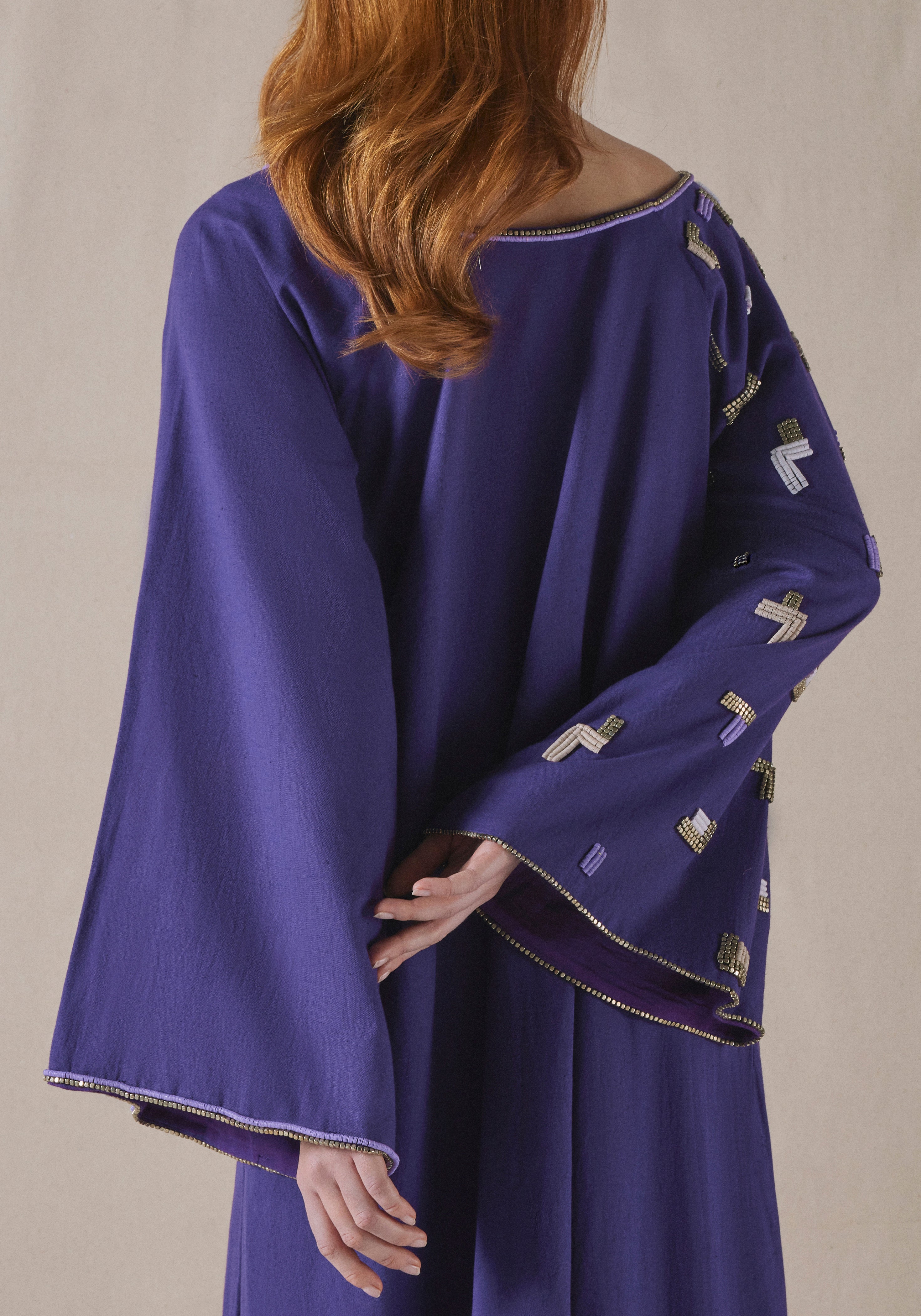 Purple Embroidered Kaftan