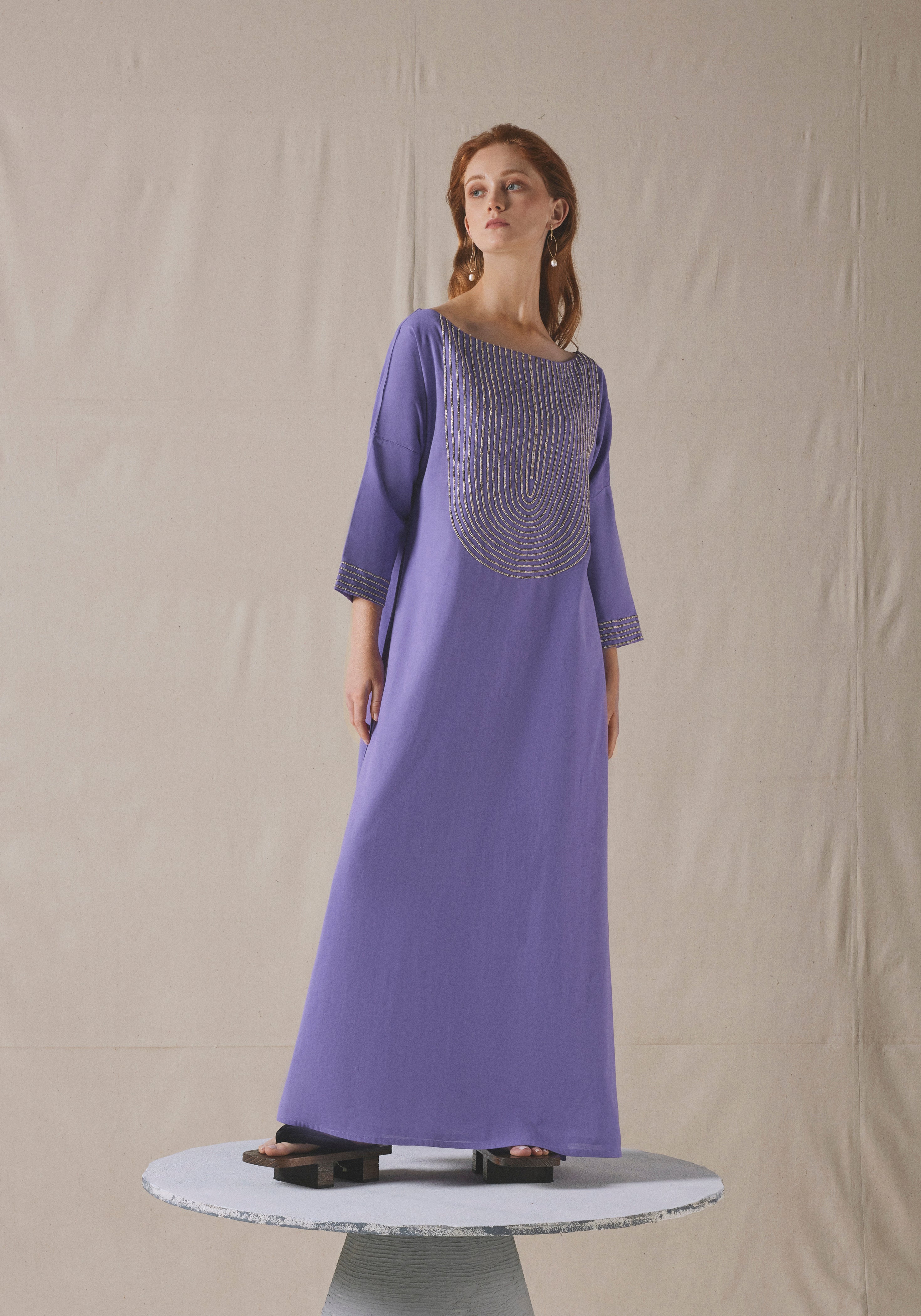 Lavender Embroidered Kaftan