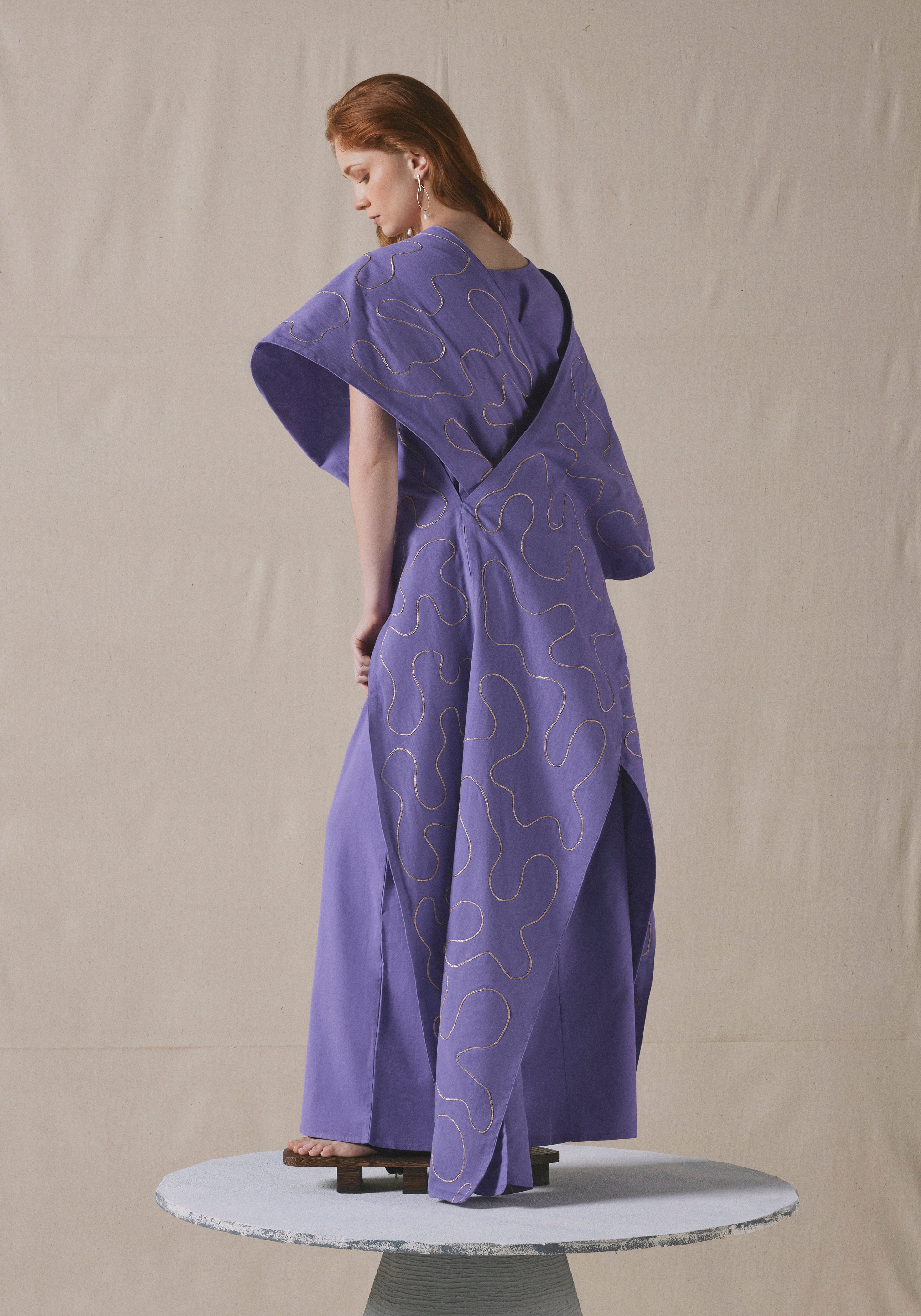 Purple Draped Kaftan