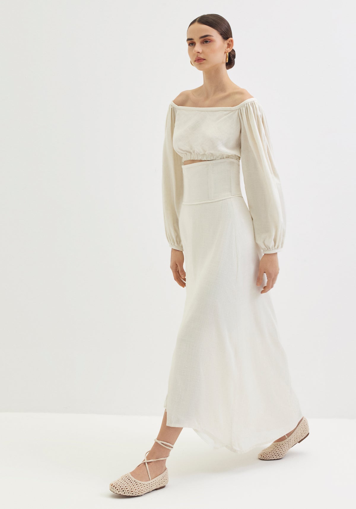 Cropped linen top