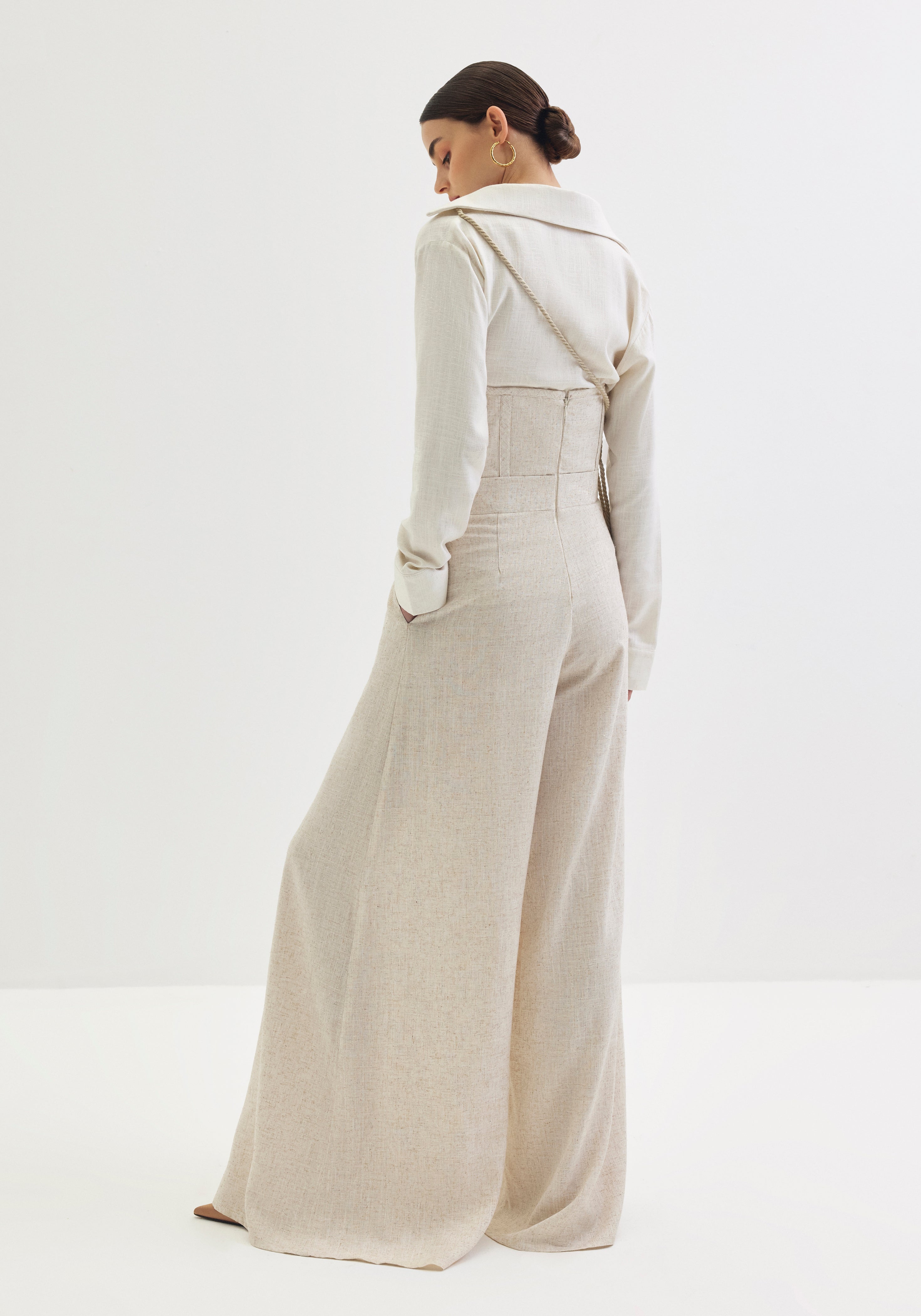 Tailored Linen Shirt & Cord Sash