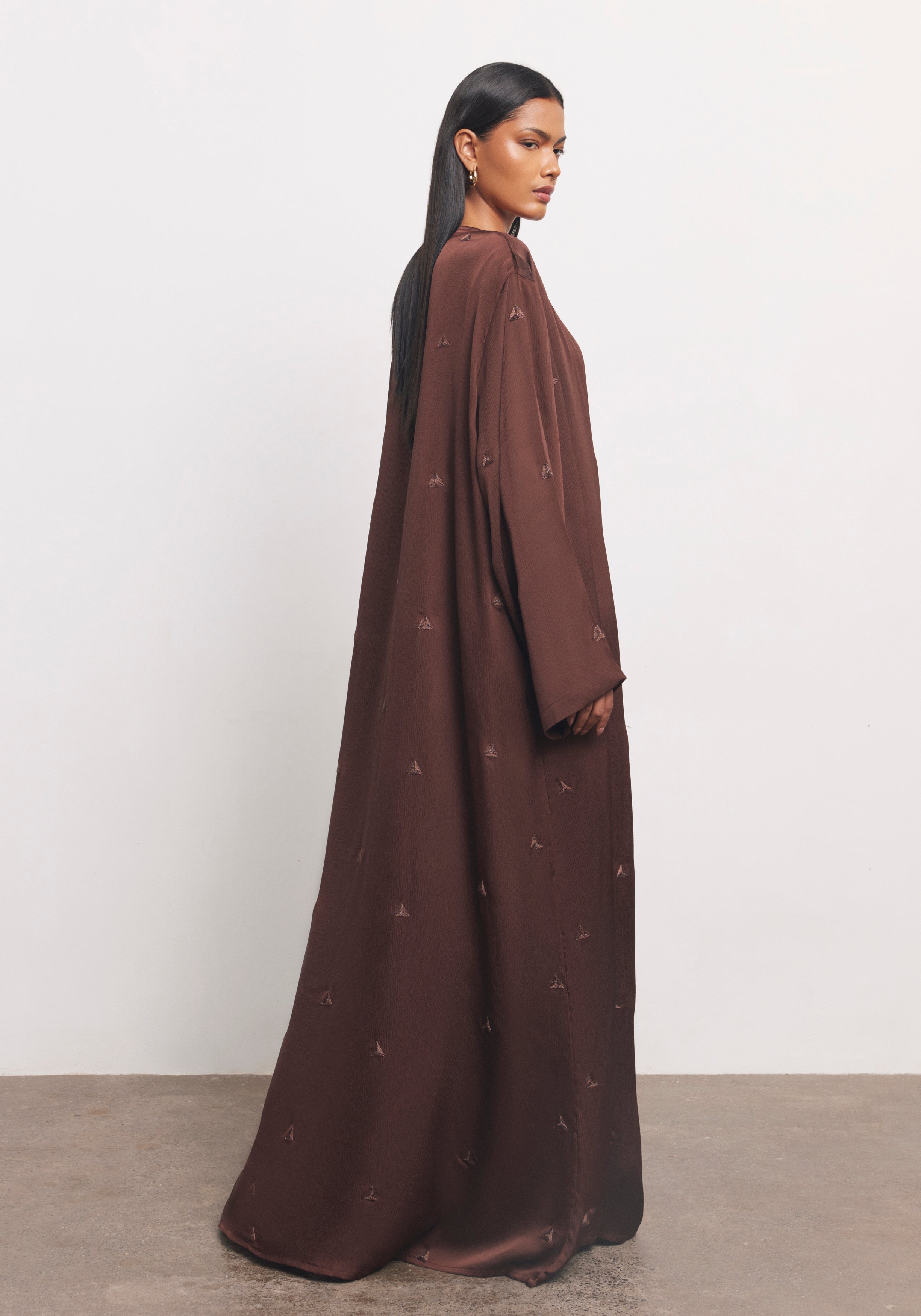 Brown Abaya & Shayla in Triangle Style