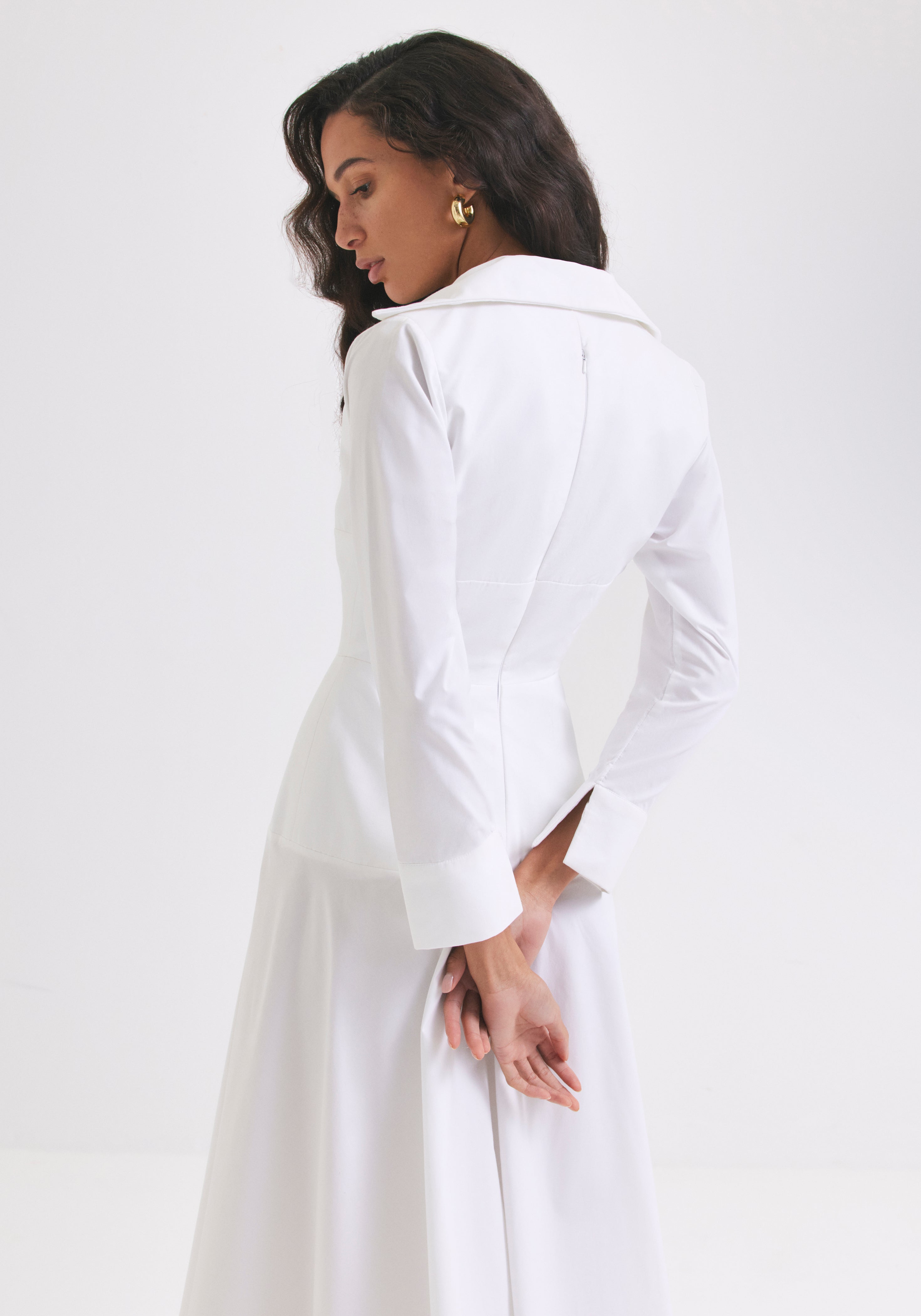 White shirt dress