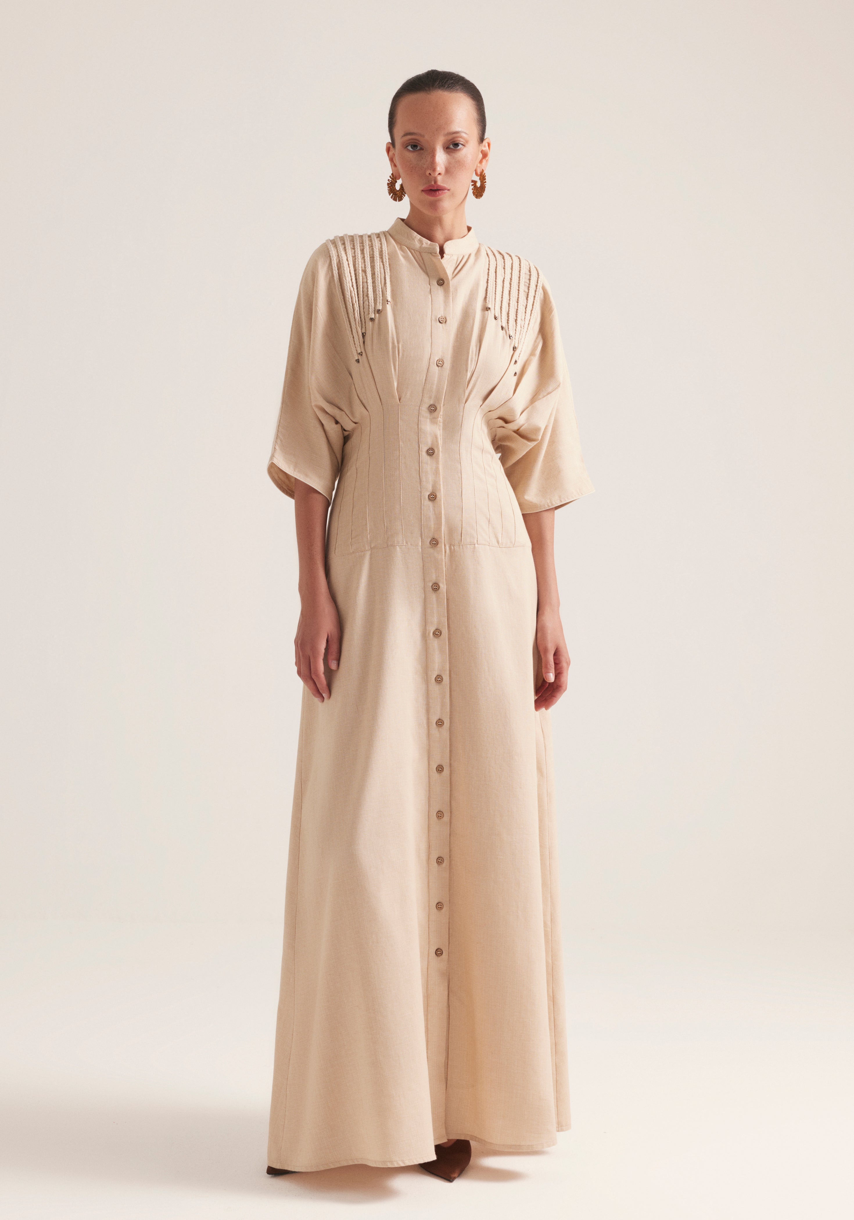 Oat Waisted Kaftan with robes