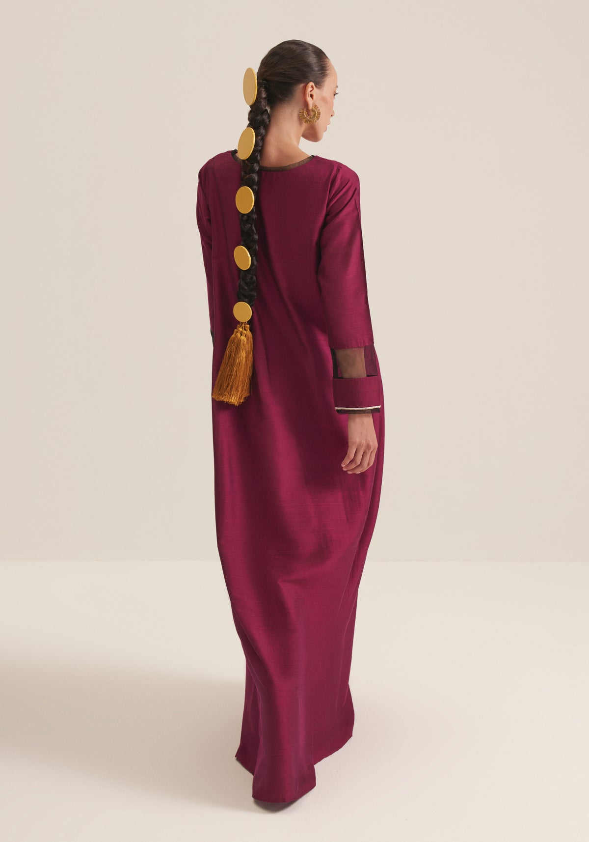 Cherry Kaftan with embroidery
