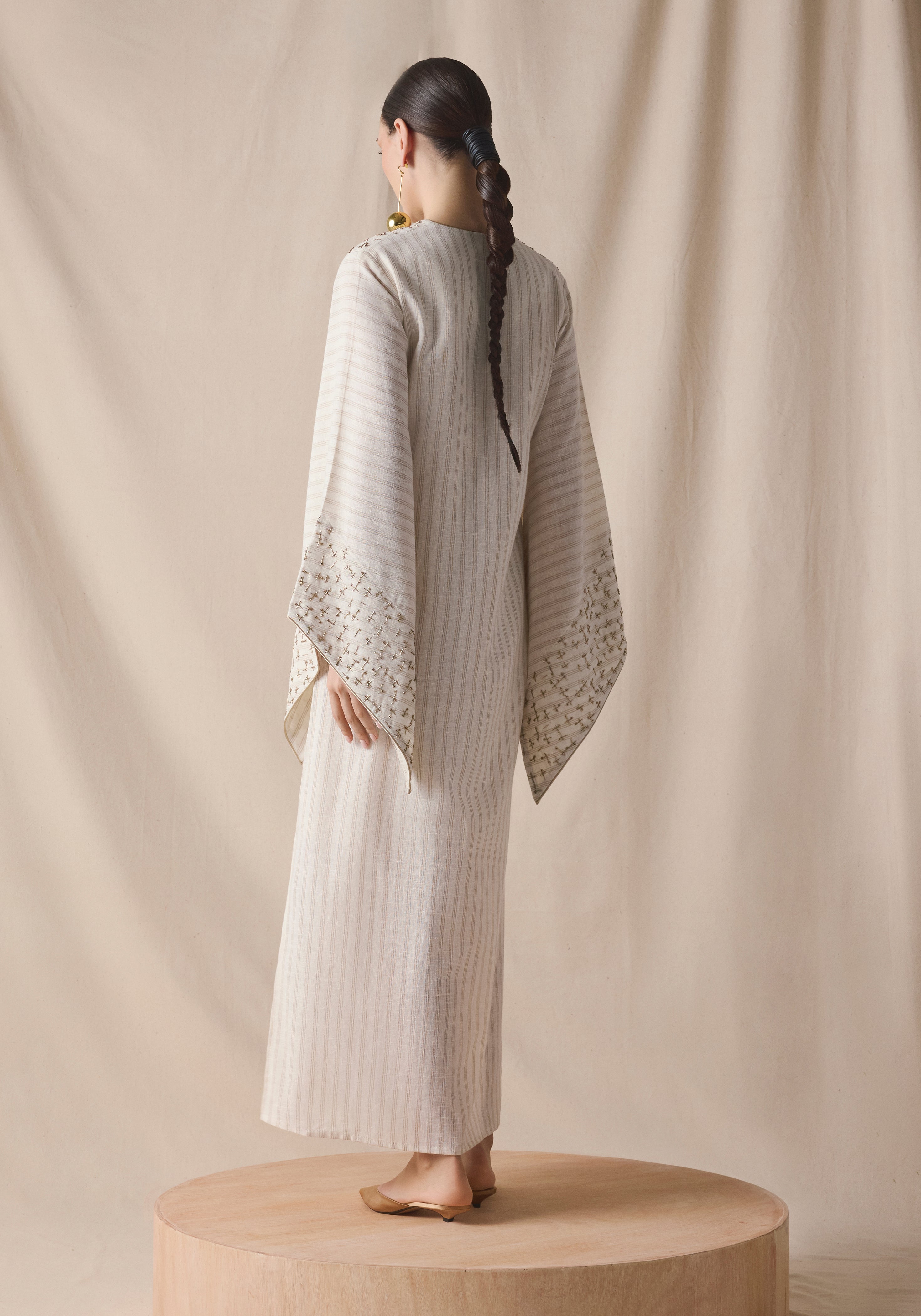 Striped linen Kaftan