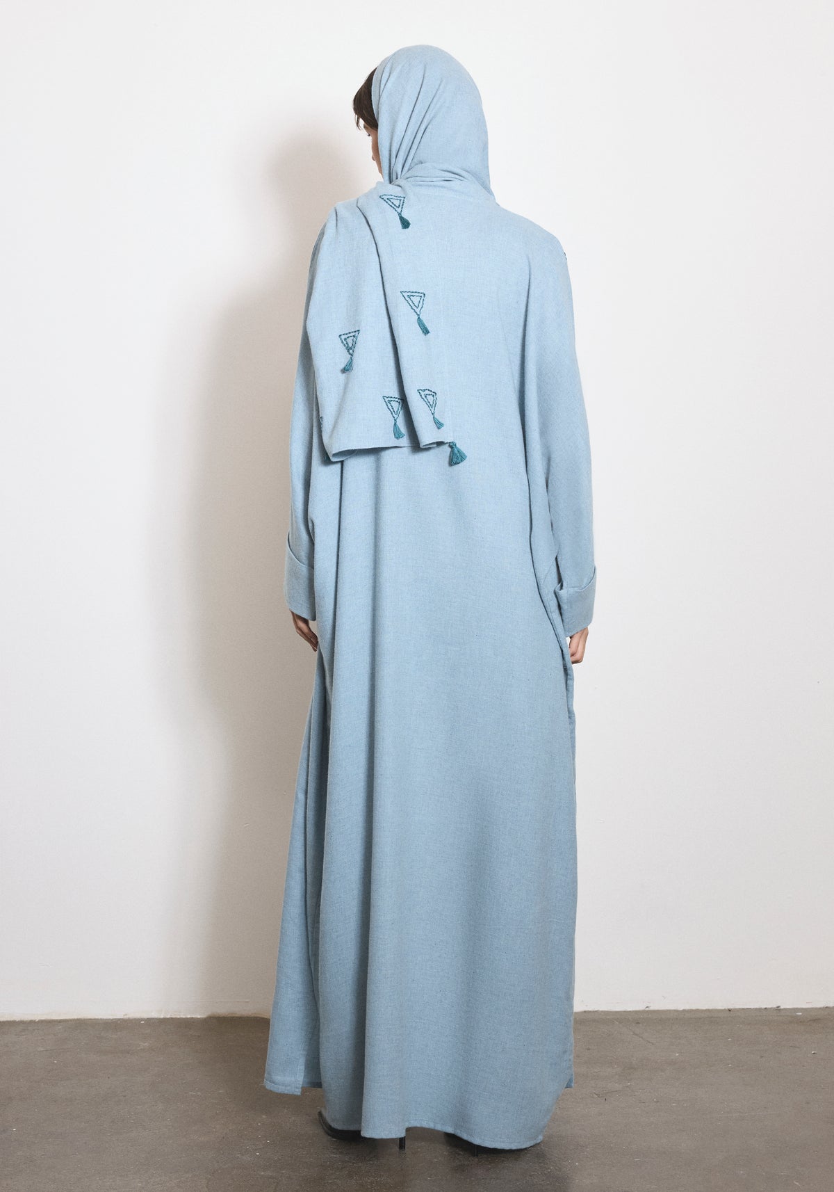 Wool Blue Abaya & Shayla