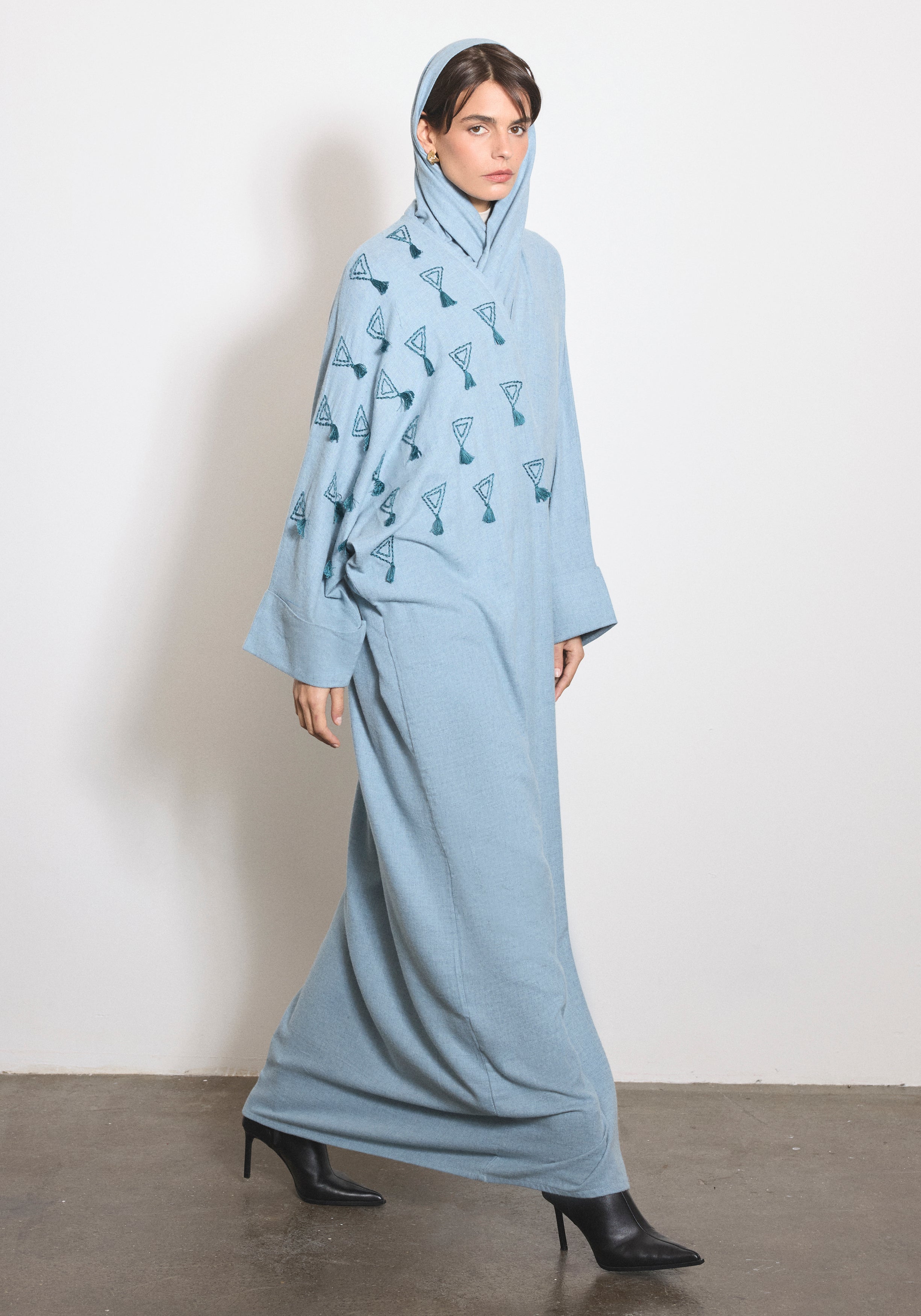 Wool Blue Abaya & Shayla