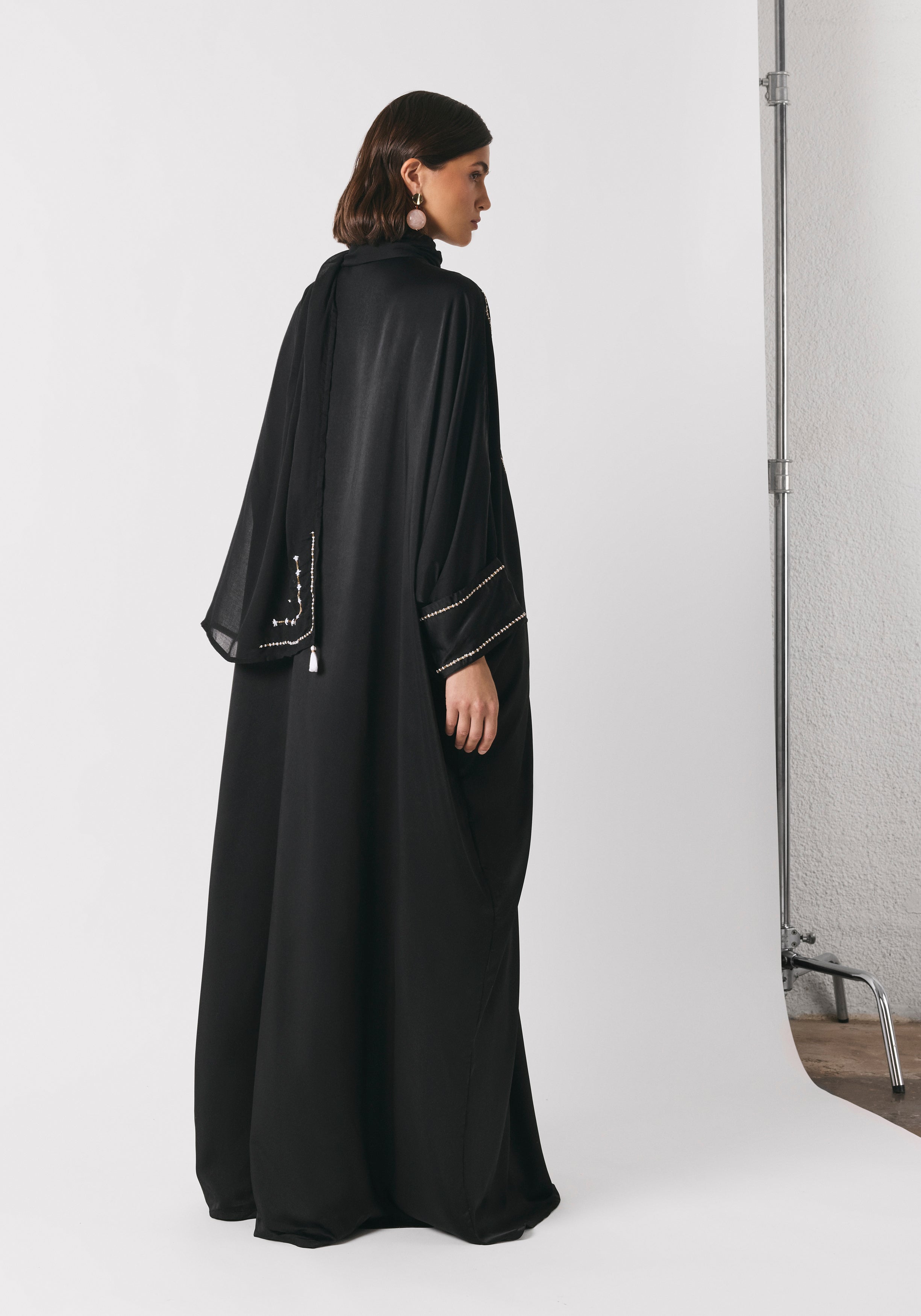 Black Silk Abaya & Shayla