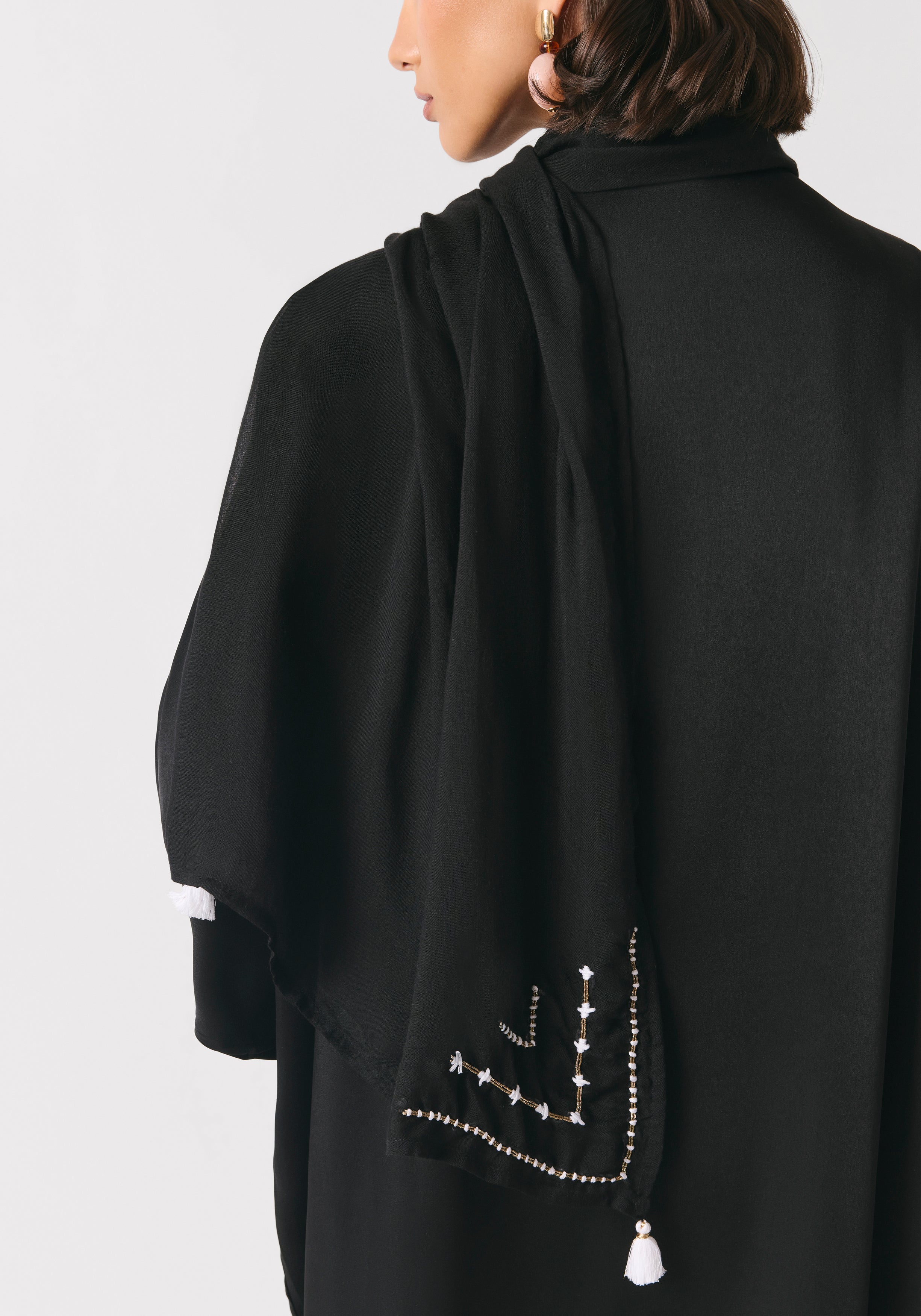 Black Silk Abaya & Shayla