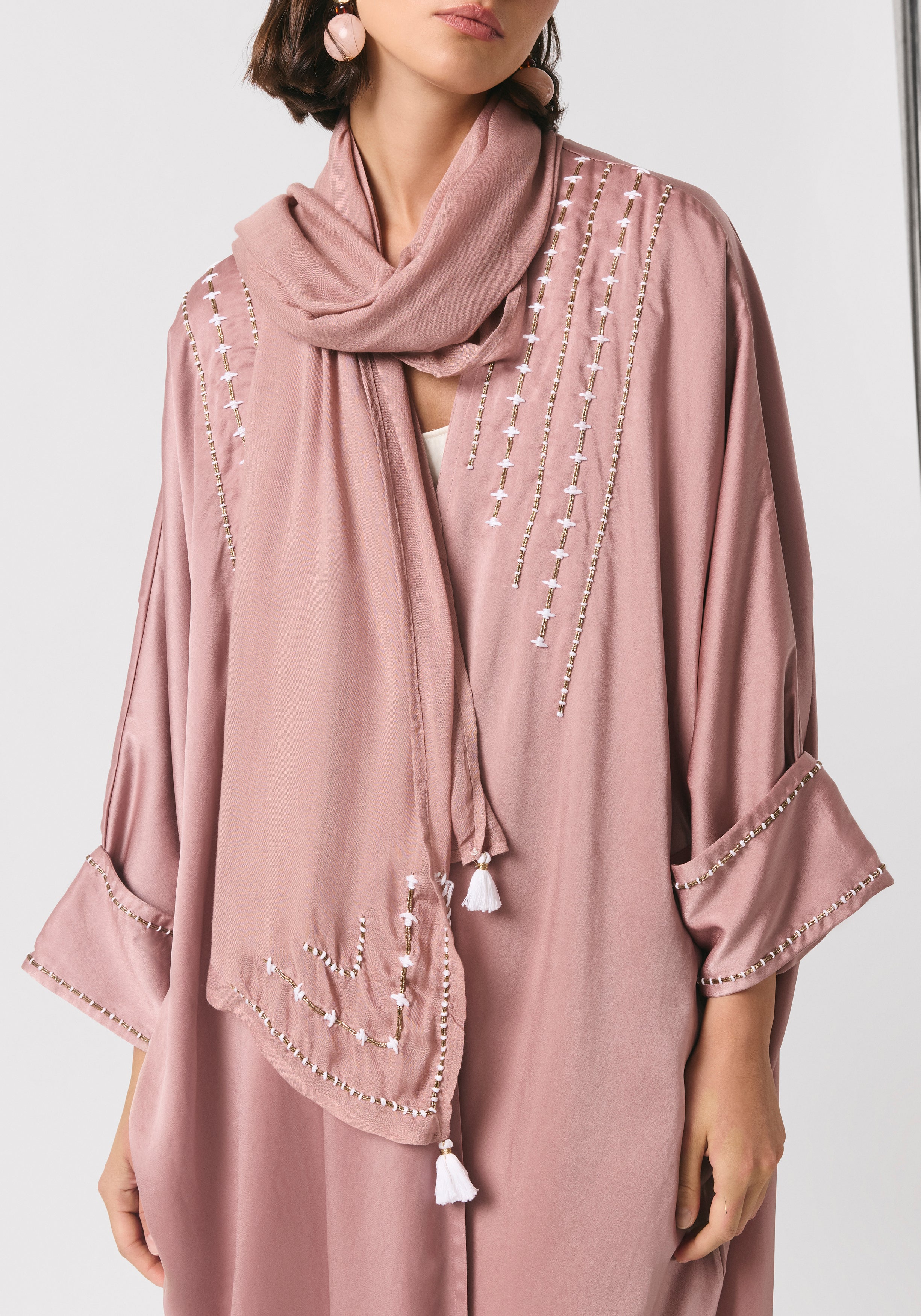 Dusty Pink Abaya & Shayla