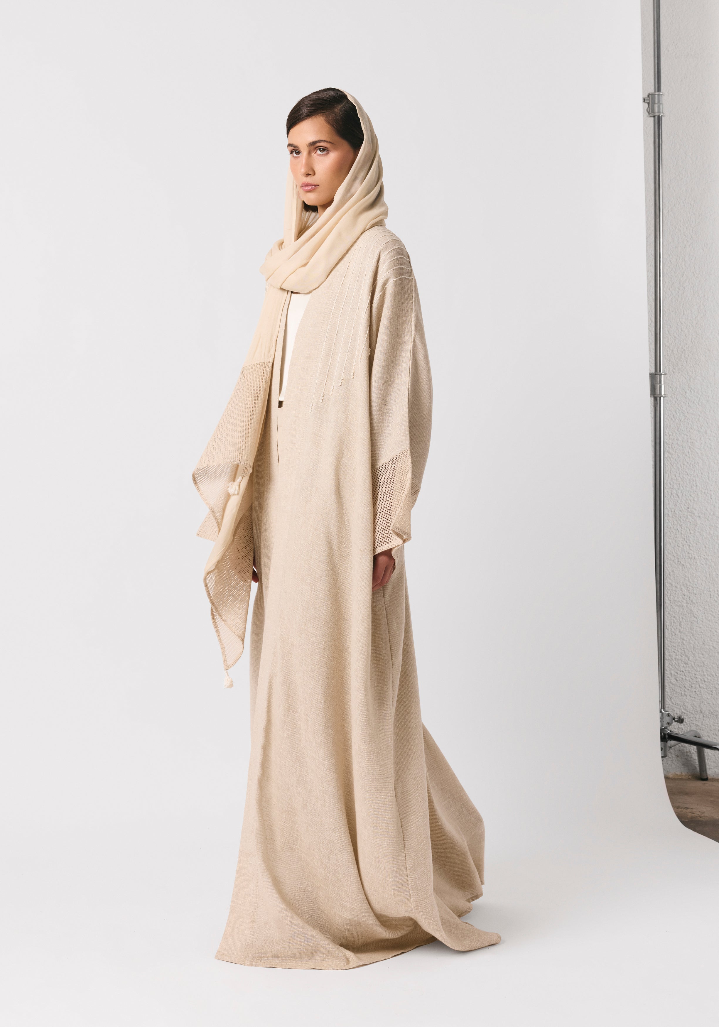 Oat linen Abaya & Shayla