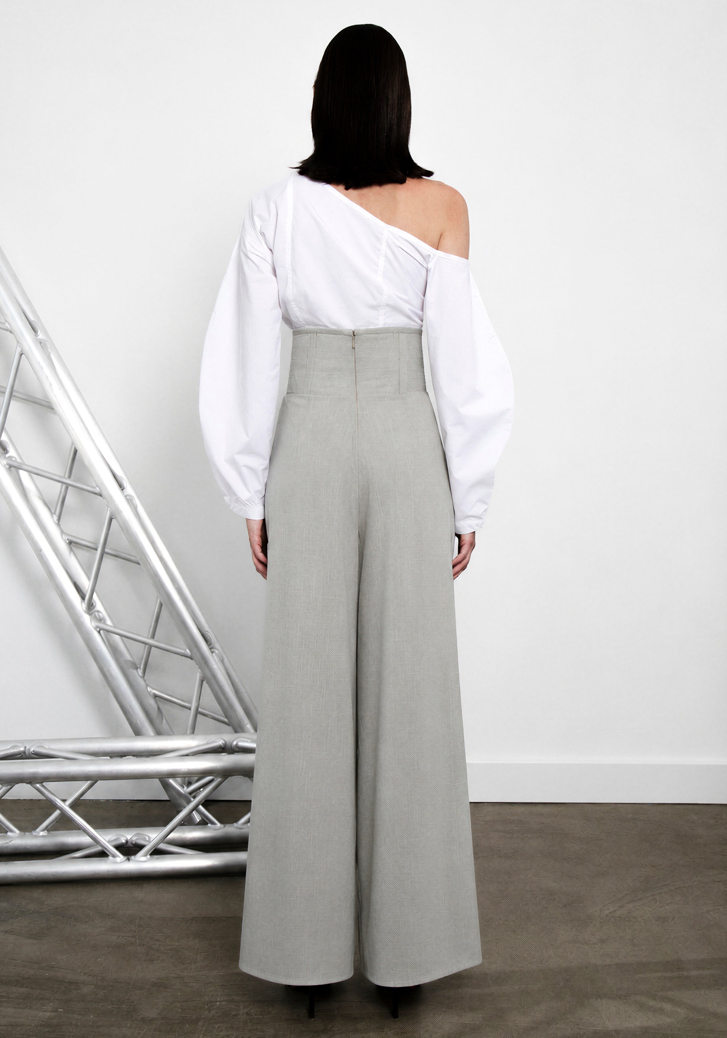 Gray Linen corset Pants