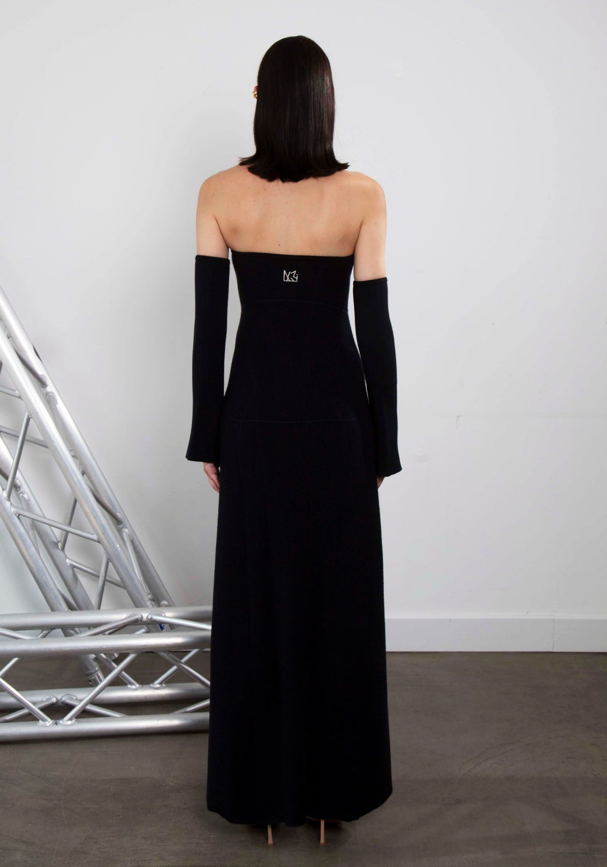 Black Knit Strapless Dress