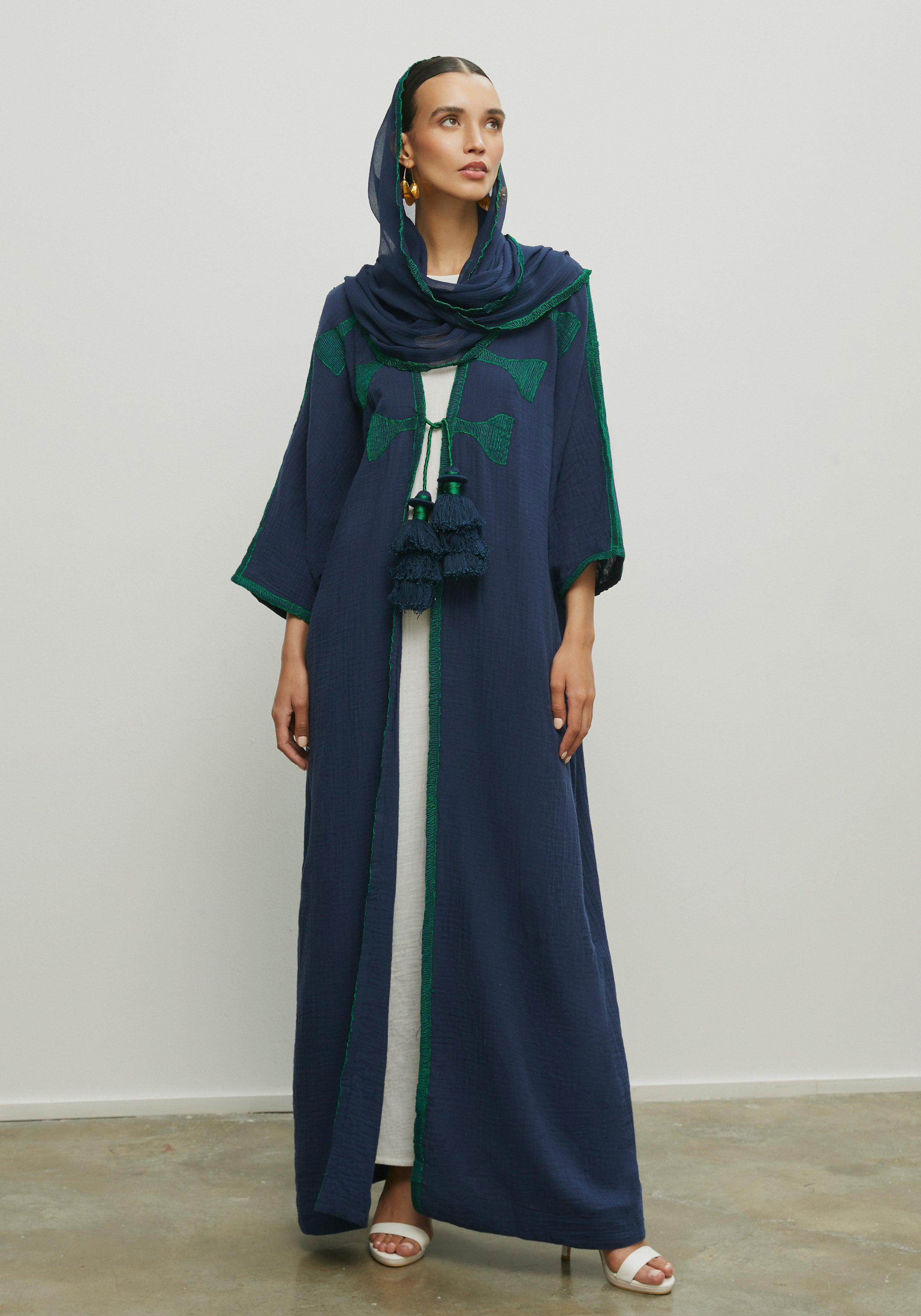 NAVY TASSELS ABAYA/SHAYLA