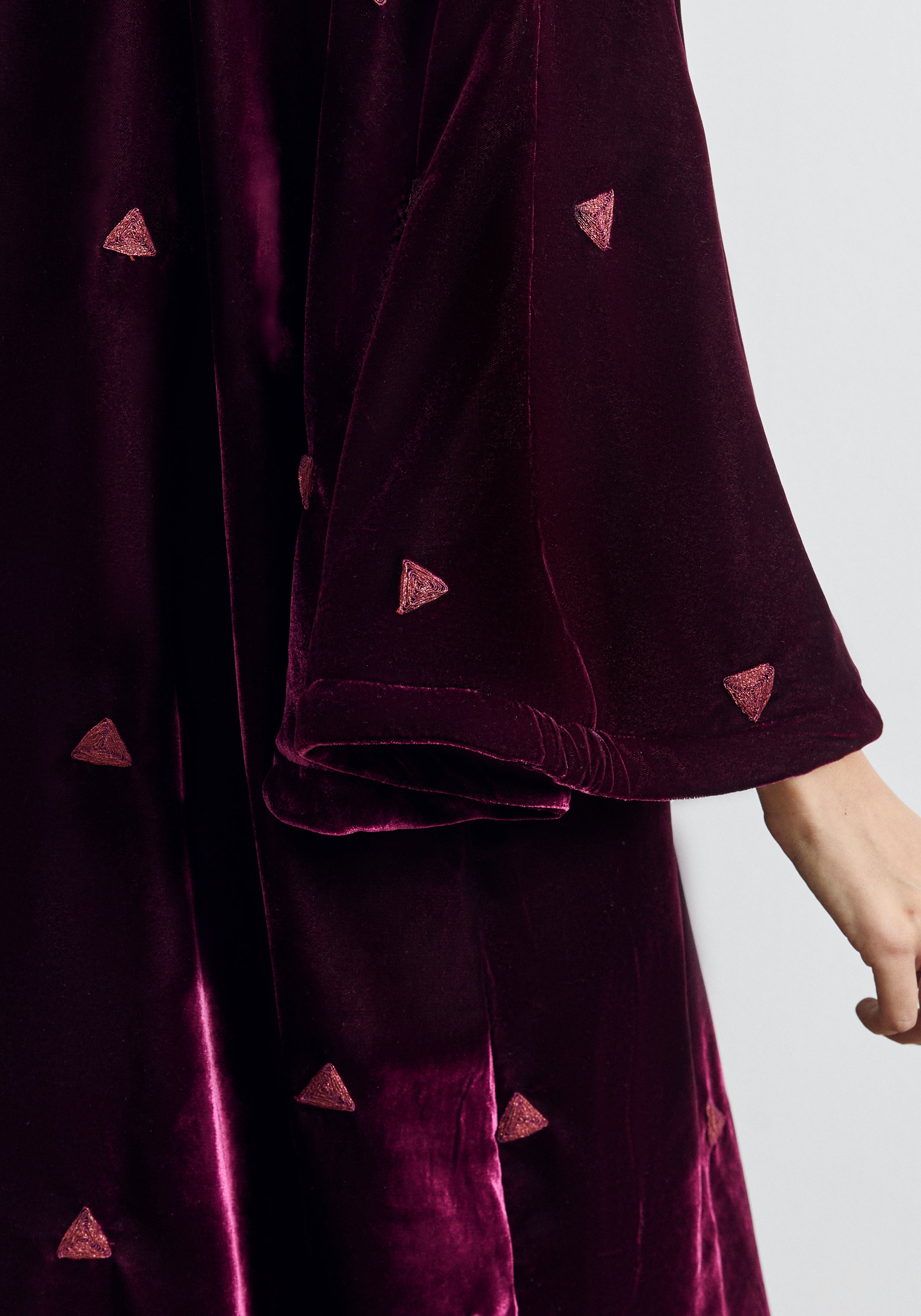 Velvet Maroon Abaya & Shayla