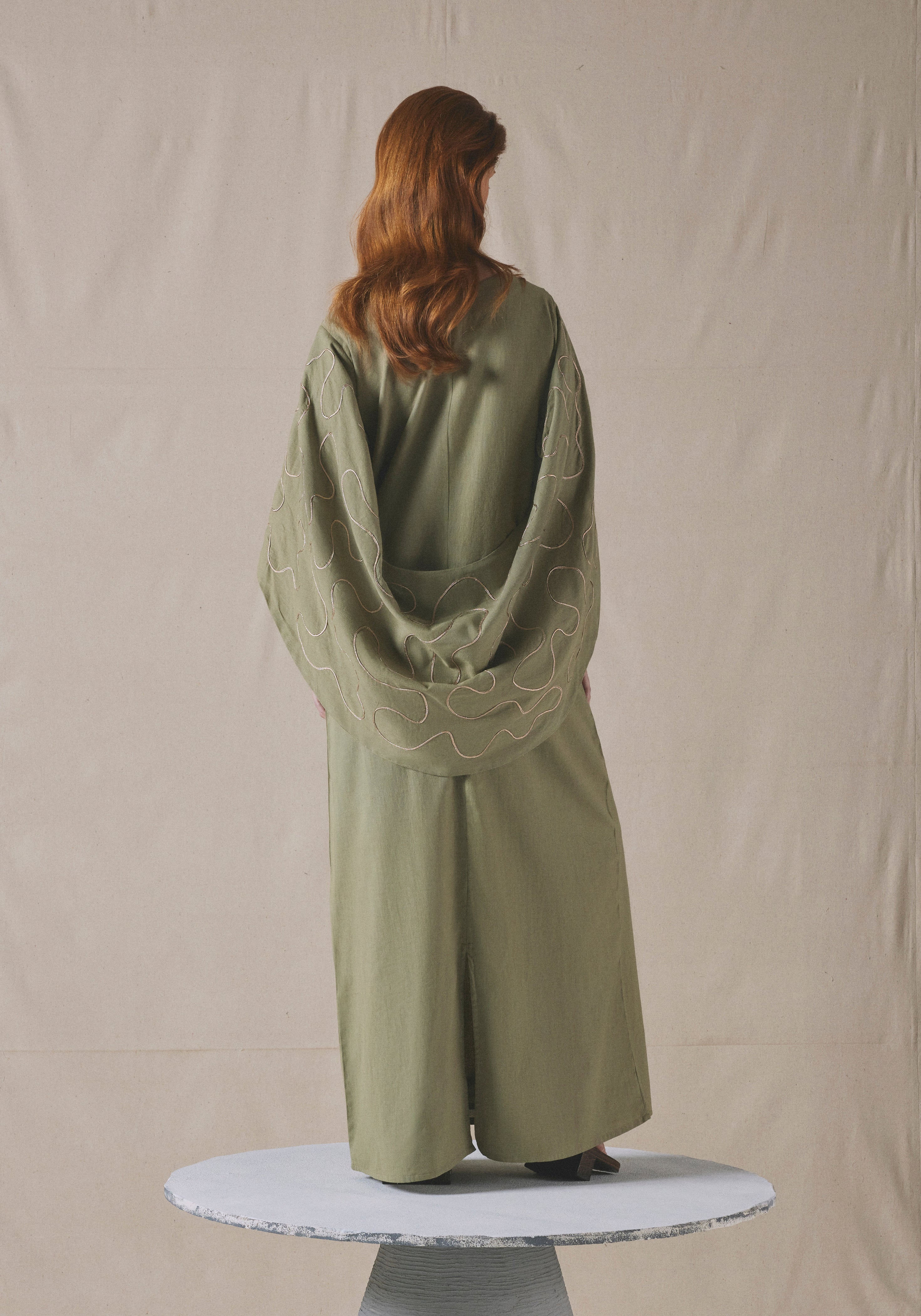 Sage Embroidered Kaftan