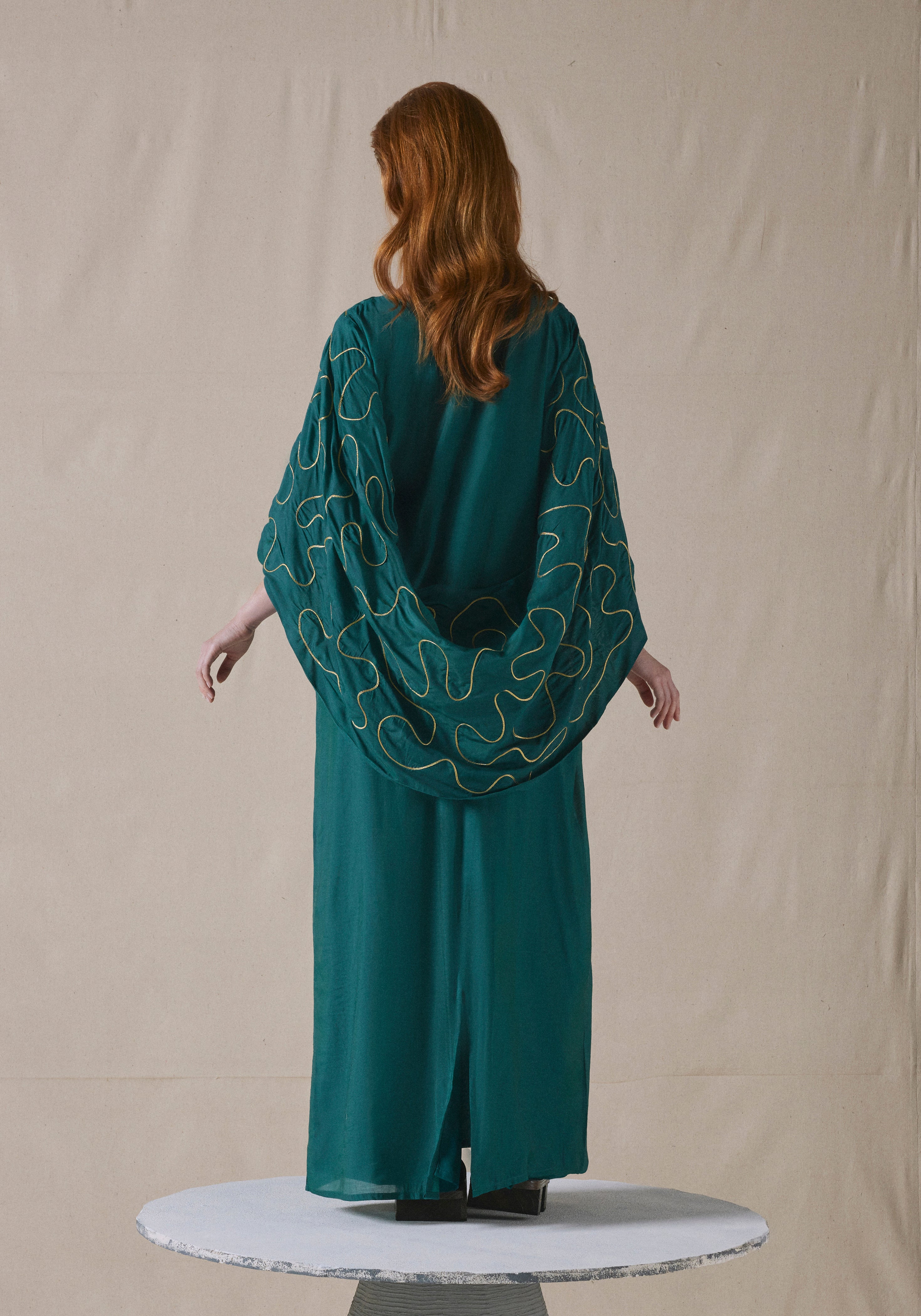 Teal Embroidered Kaftan