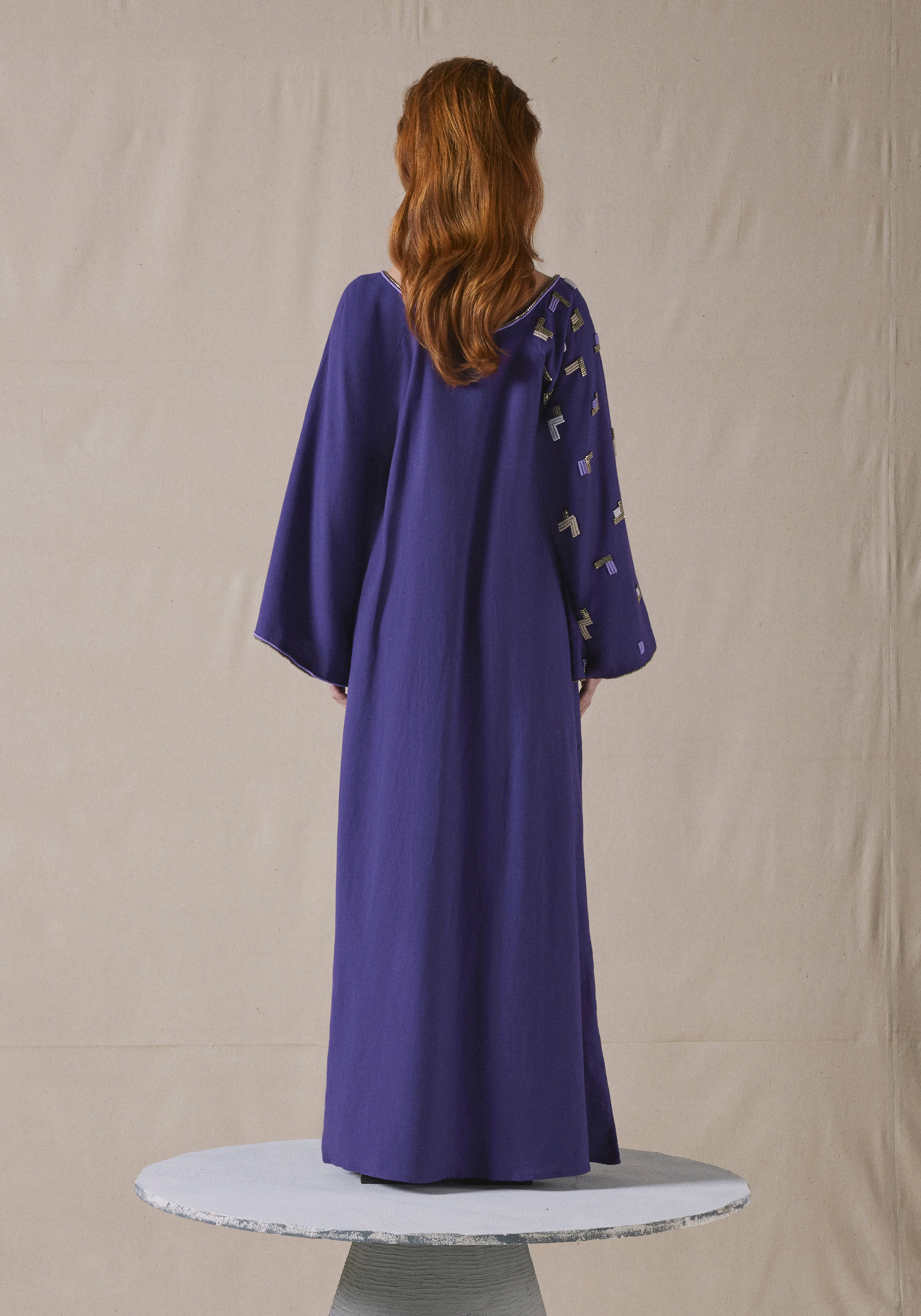 Purple Embroidered Kaftan