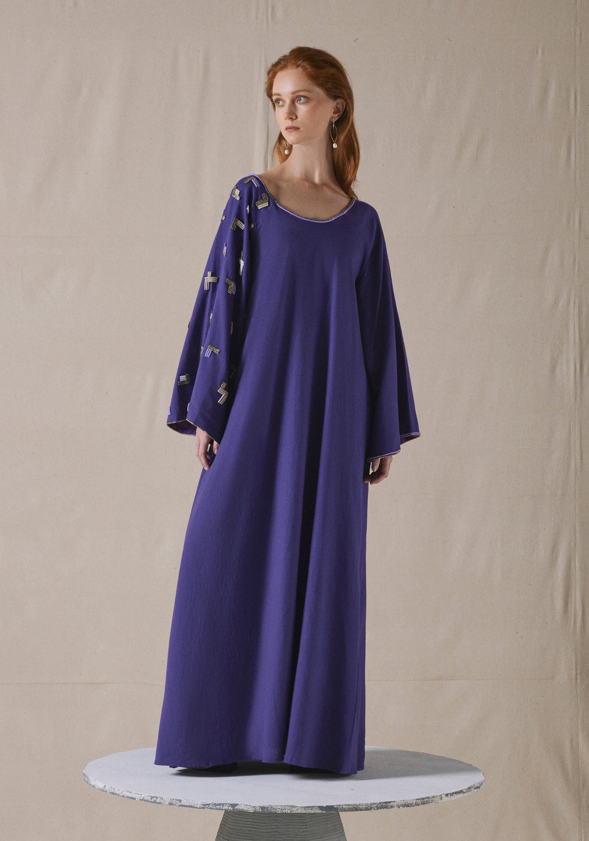 Purple Embroidered Kaftan
