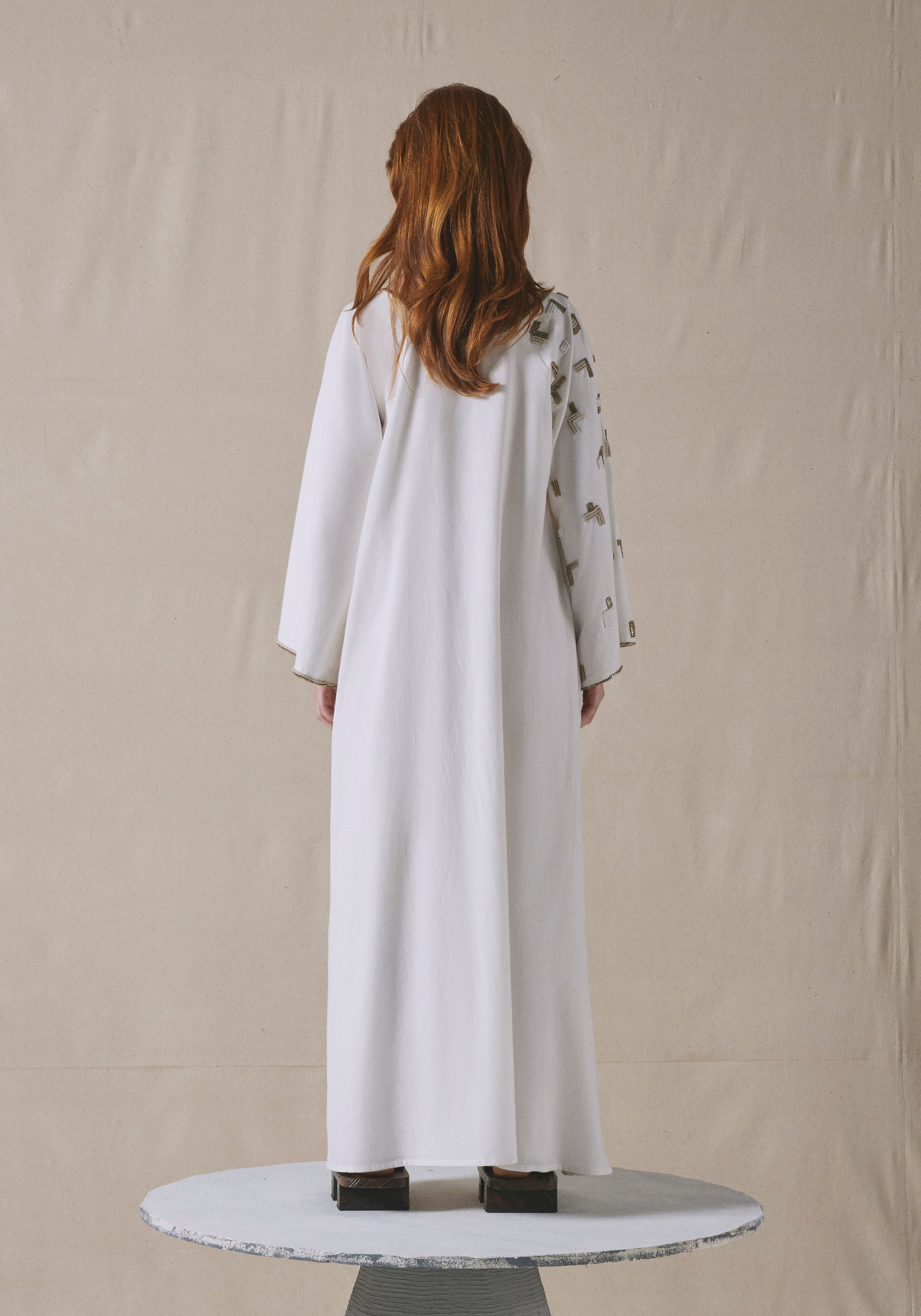 White Embroidered Kaftan