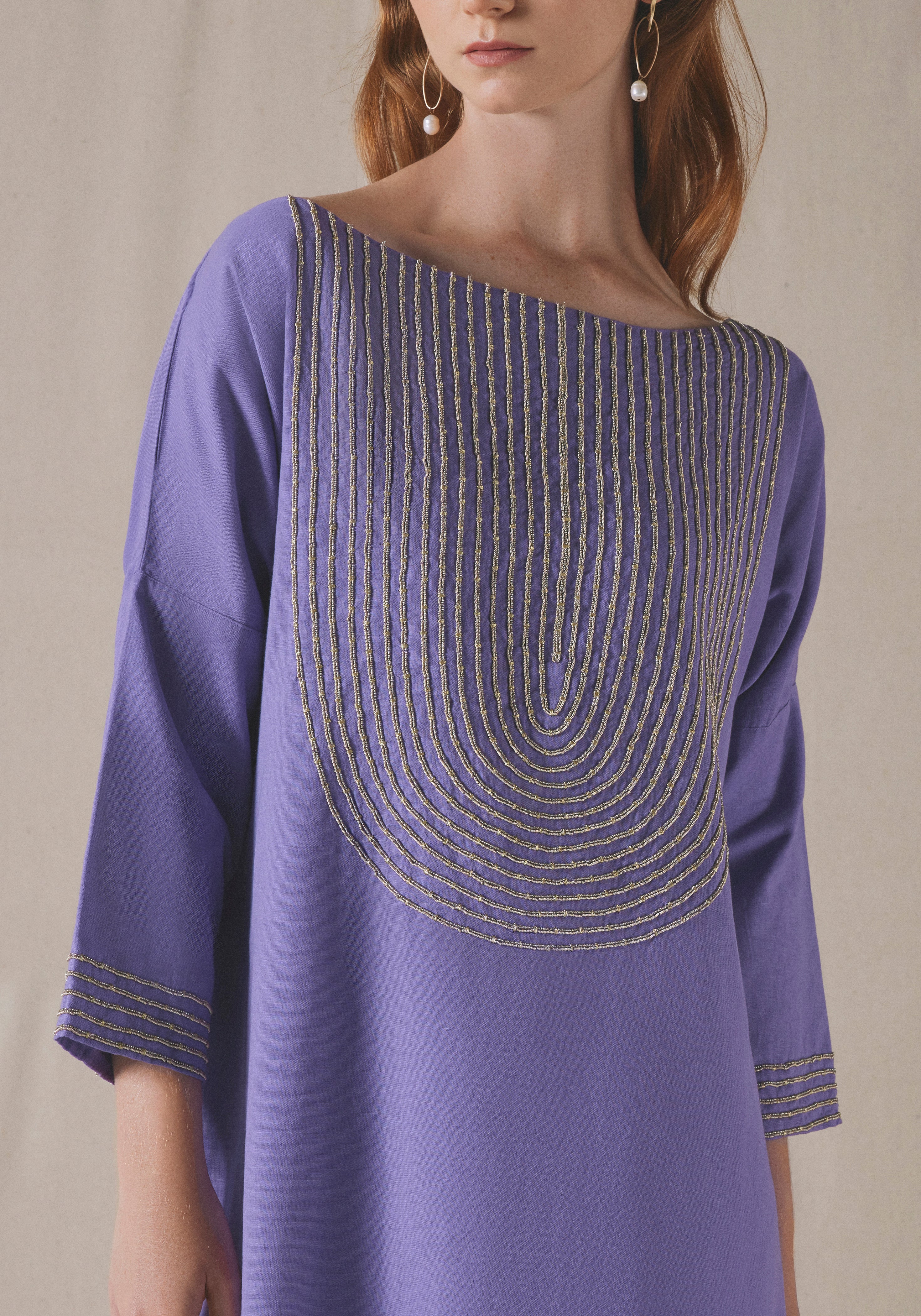 Lavender Embroidered Kaftan