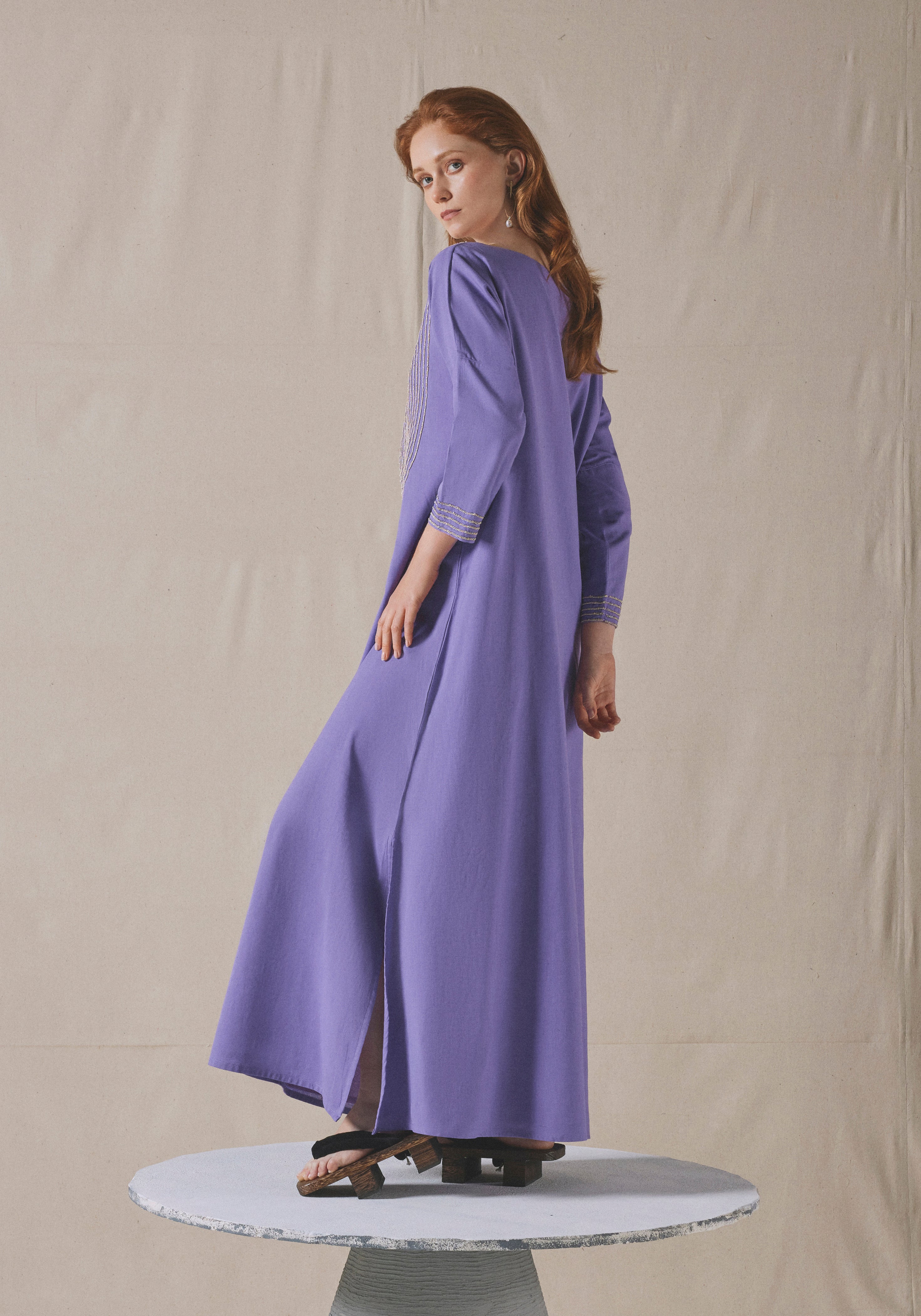 Lavender Embroidered Kaftan