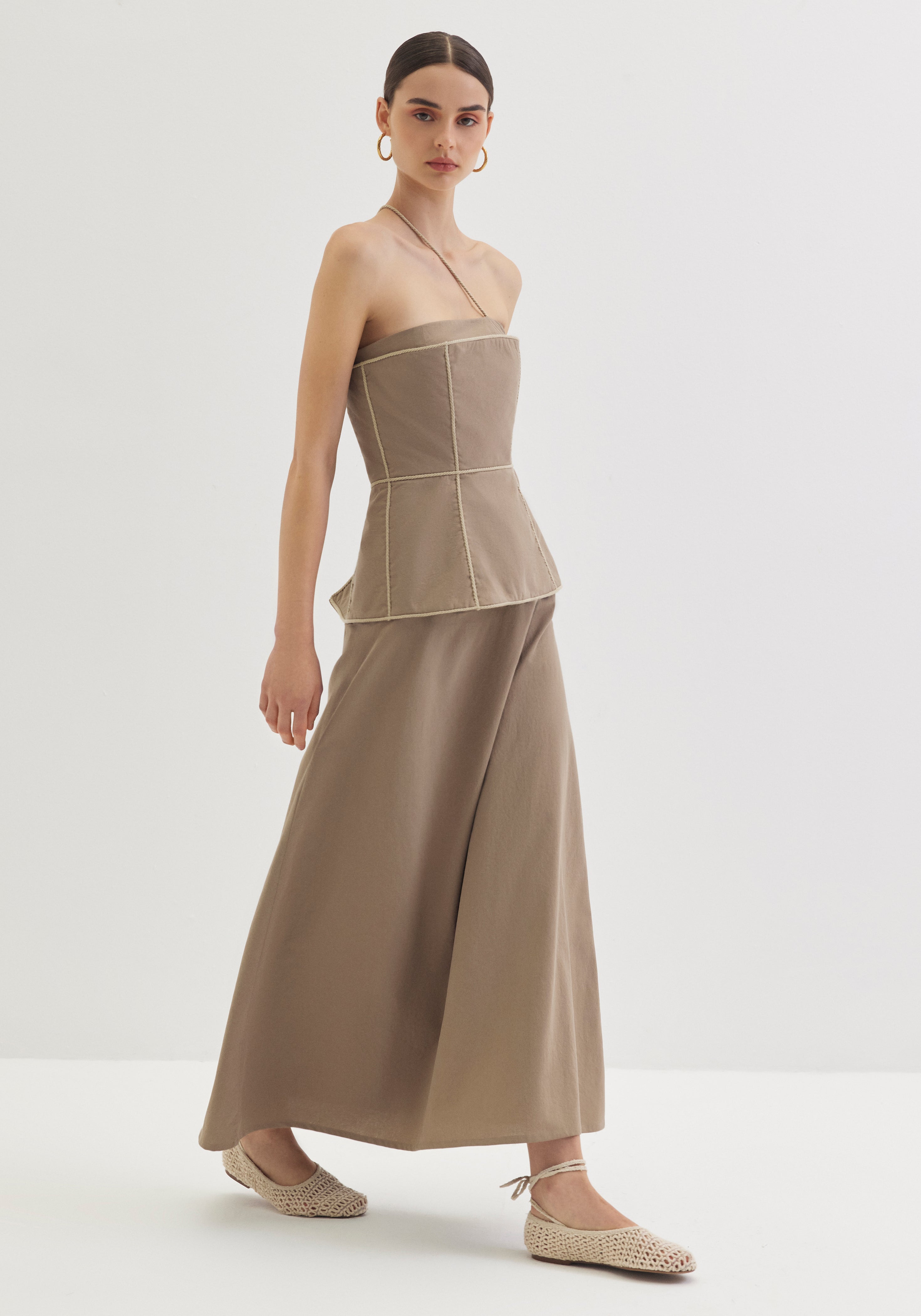Strapless Dress with Corset