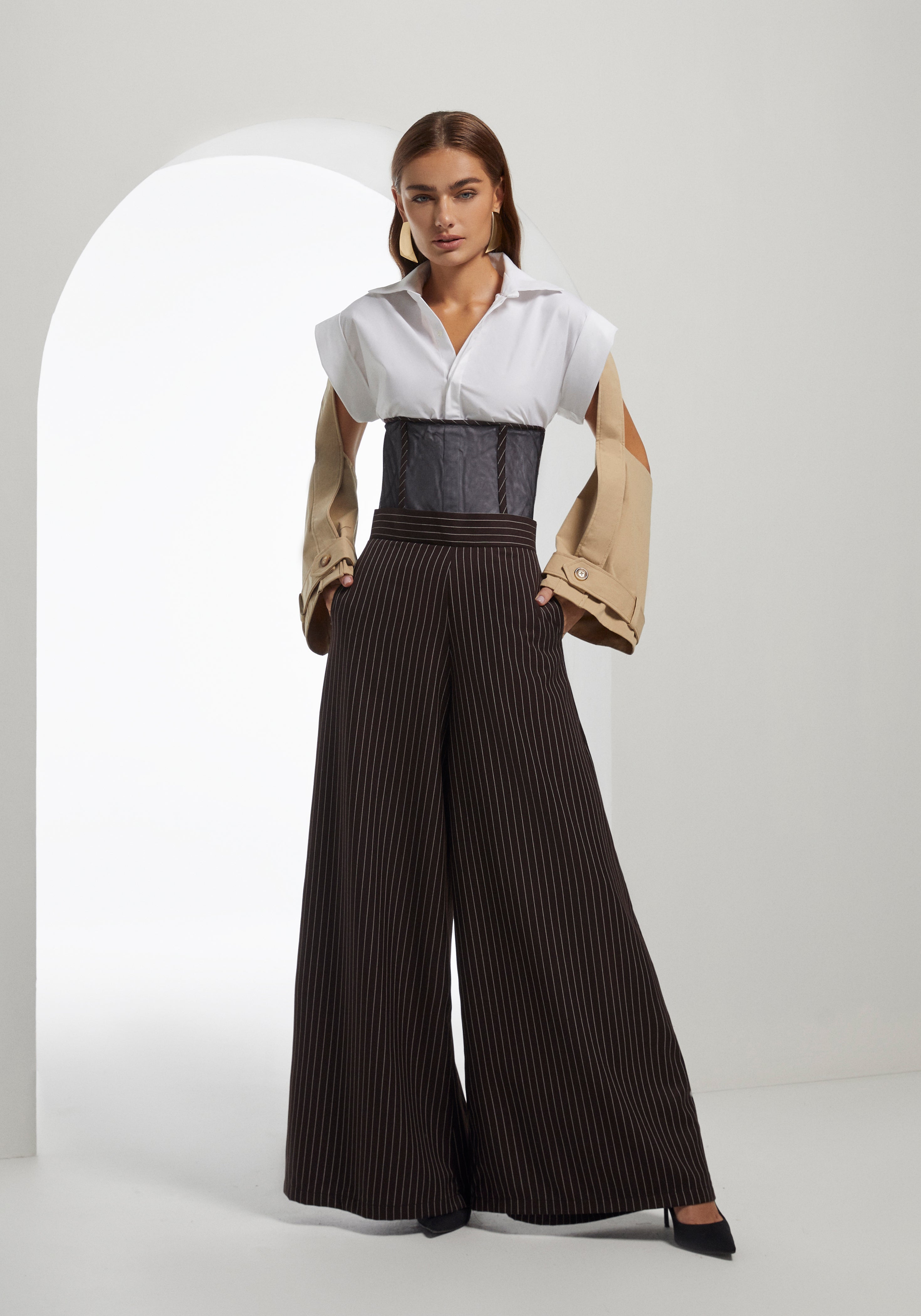 Pinstriped Pant-Corset