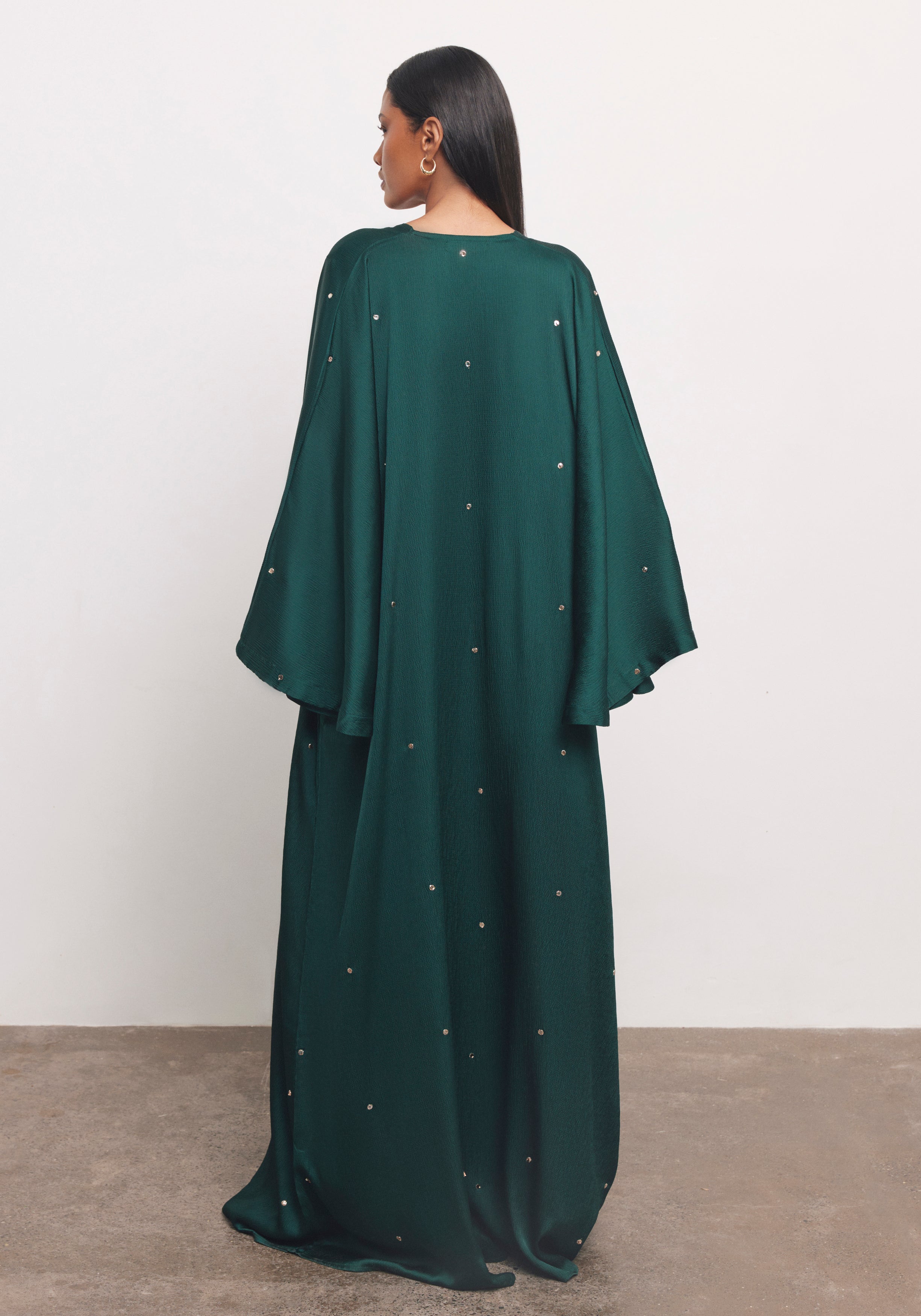 Teal Abaya & Shayla in Dot Style