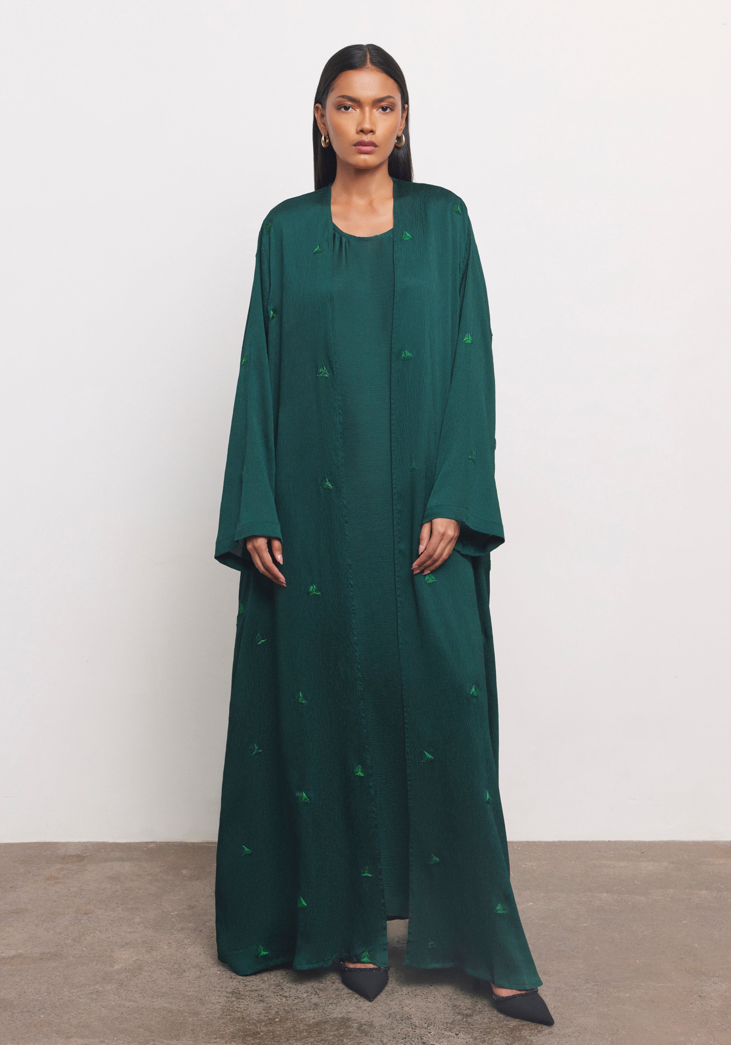 Teal Abaya & Shayla in Triangle Style
