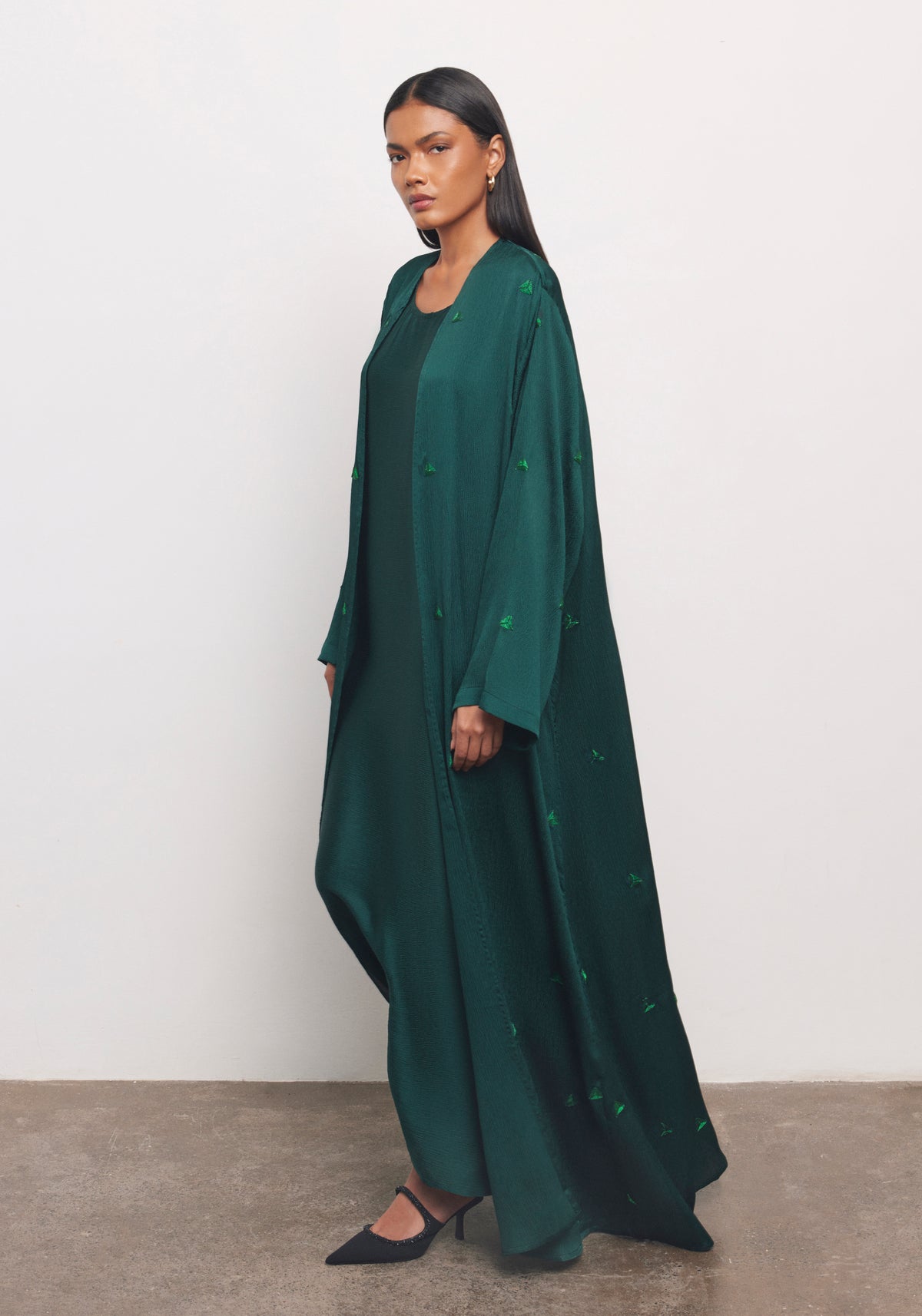 Teal Abaya & Shayla in Triangle Style