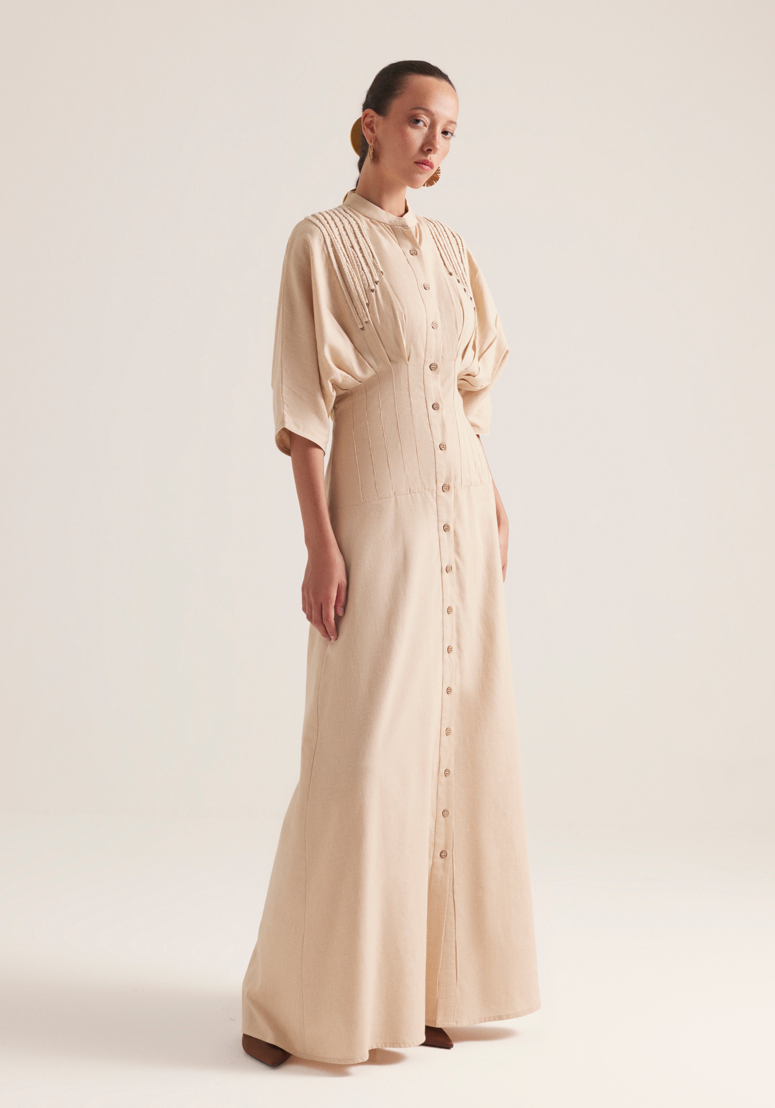 Oat Waisted Kaftan with robes