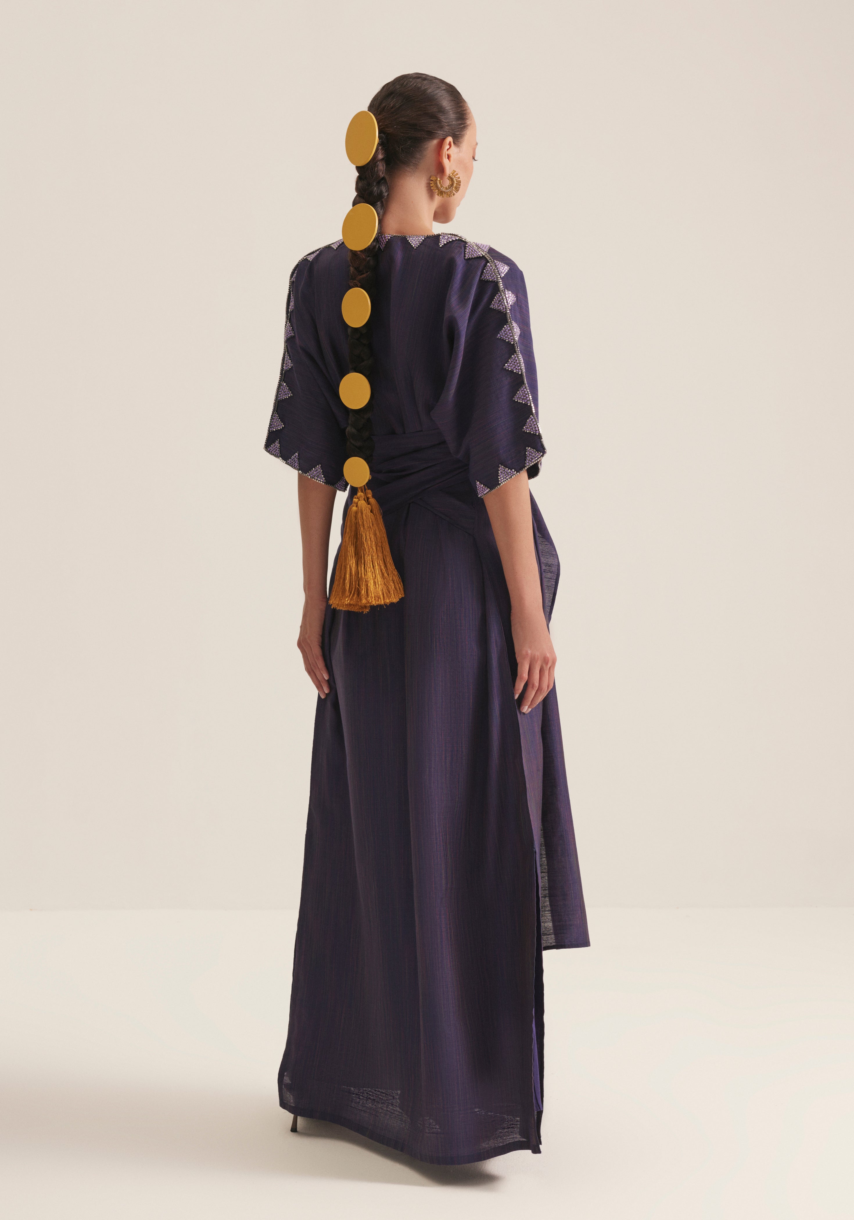 Purple wrap kaftan