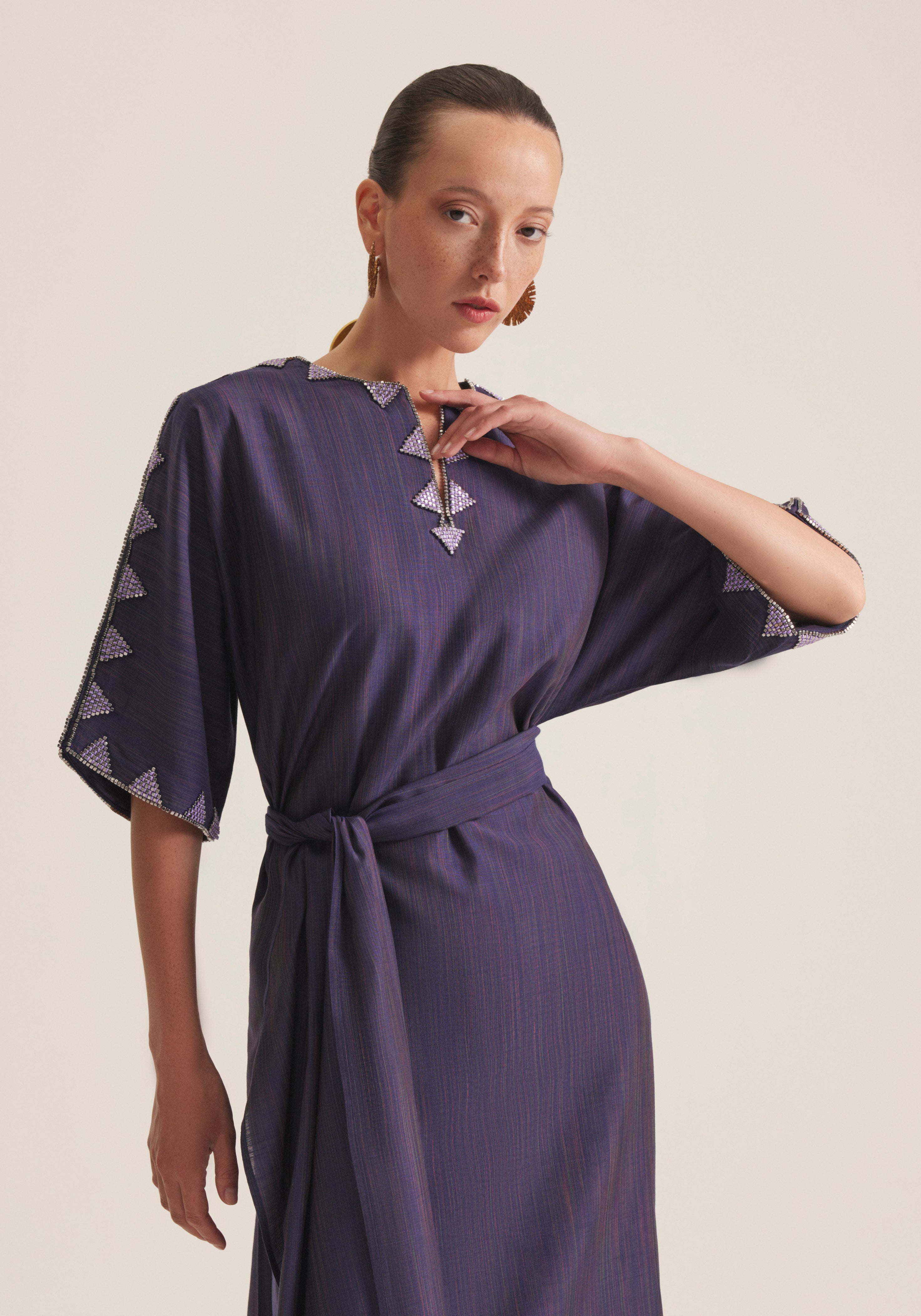 Purple wrap kaftan