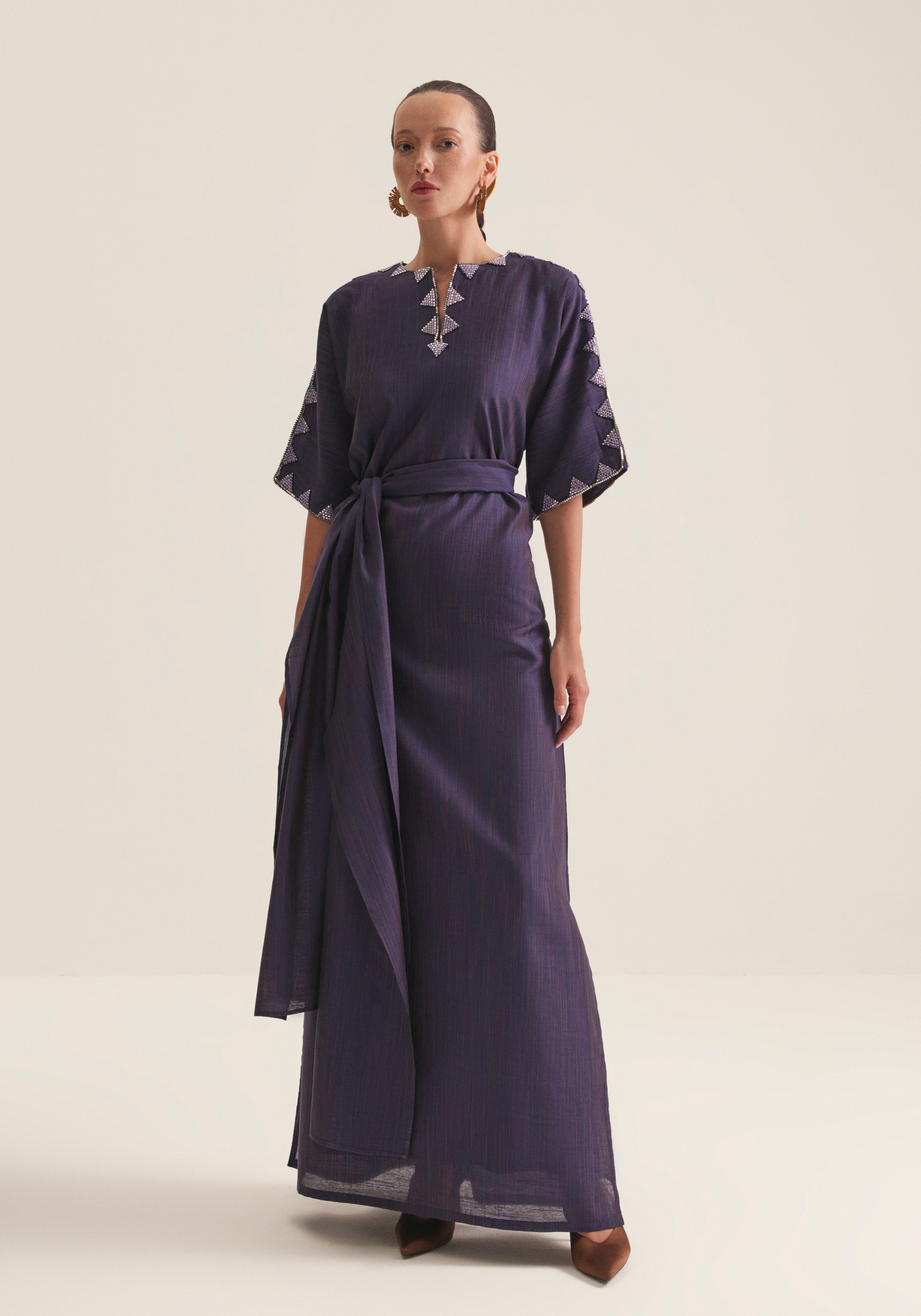 Purple wrap kaftan