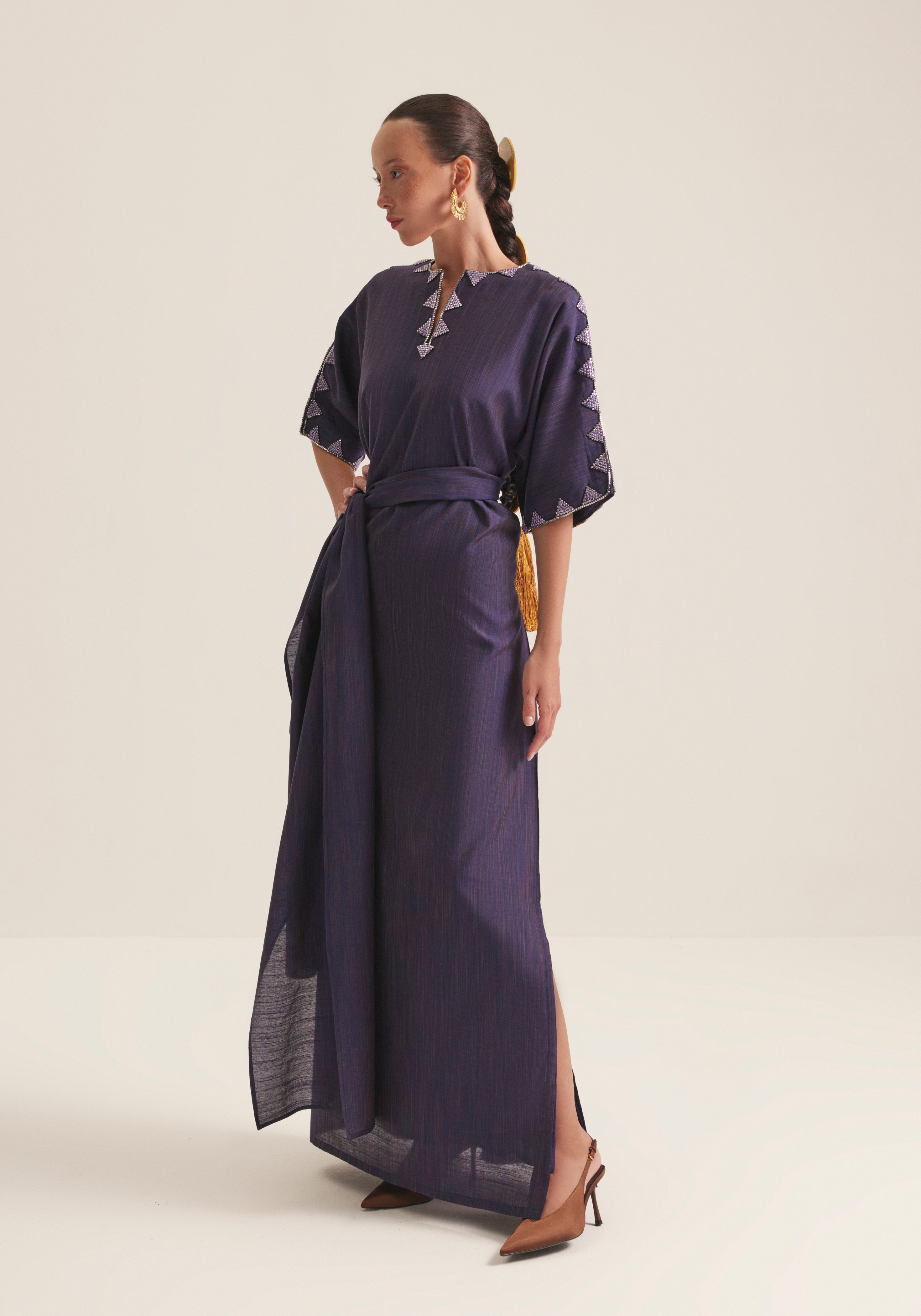 Purple wrap kaftan
