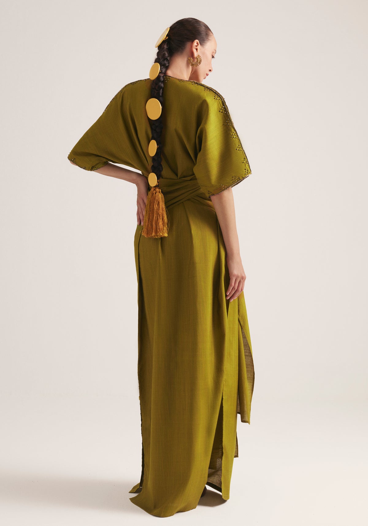 Olive wrap kaftan