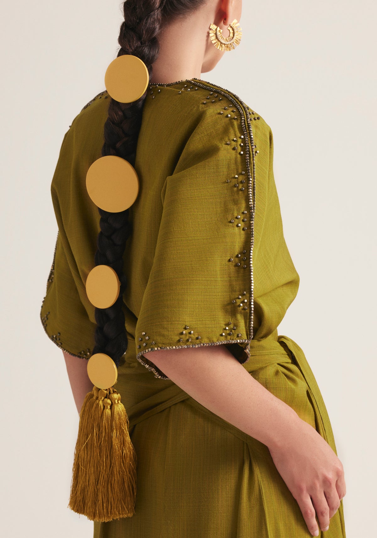 Olive wrap kaftan