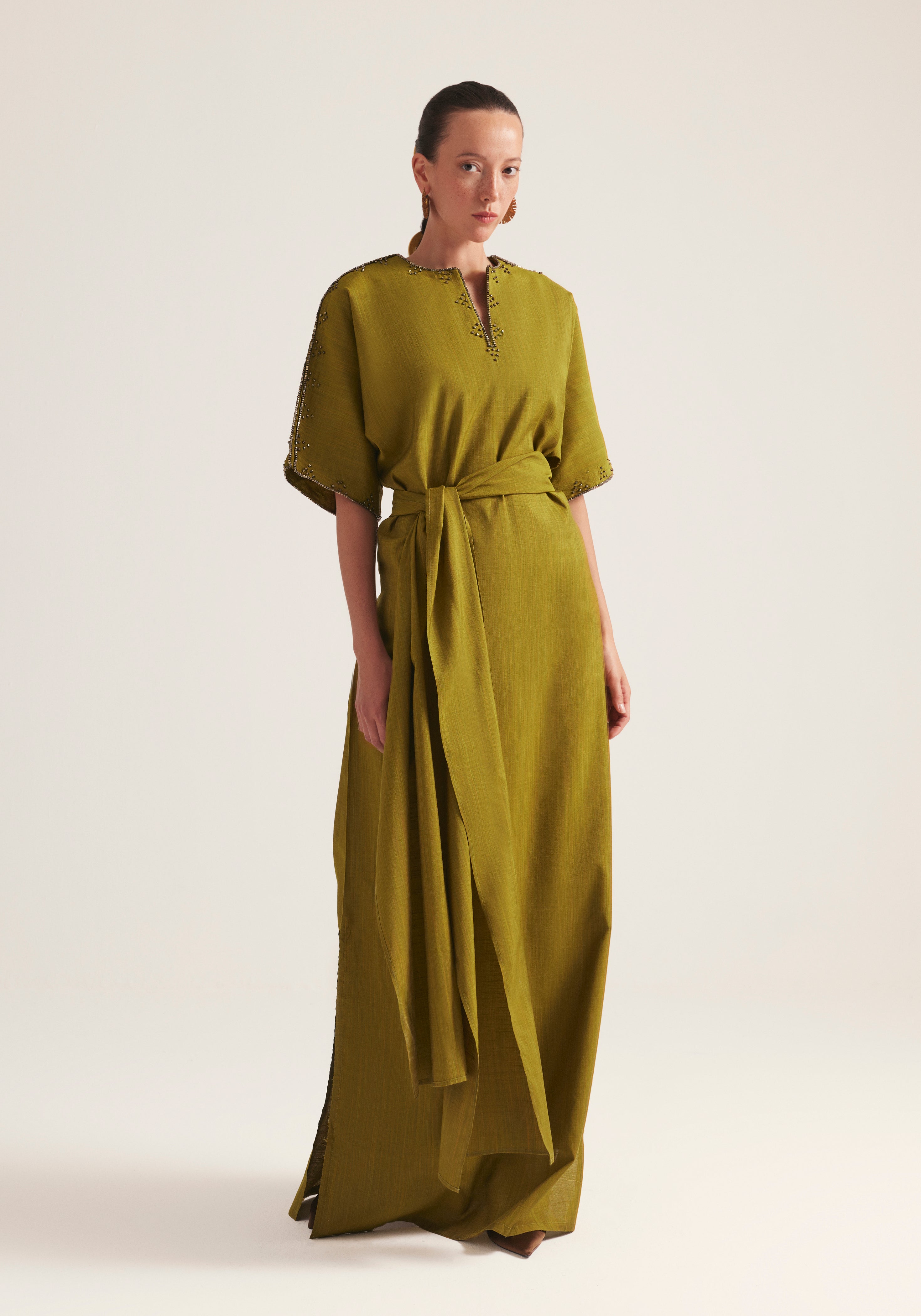 Olive wrap kaftan