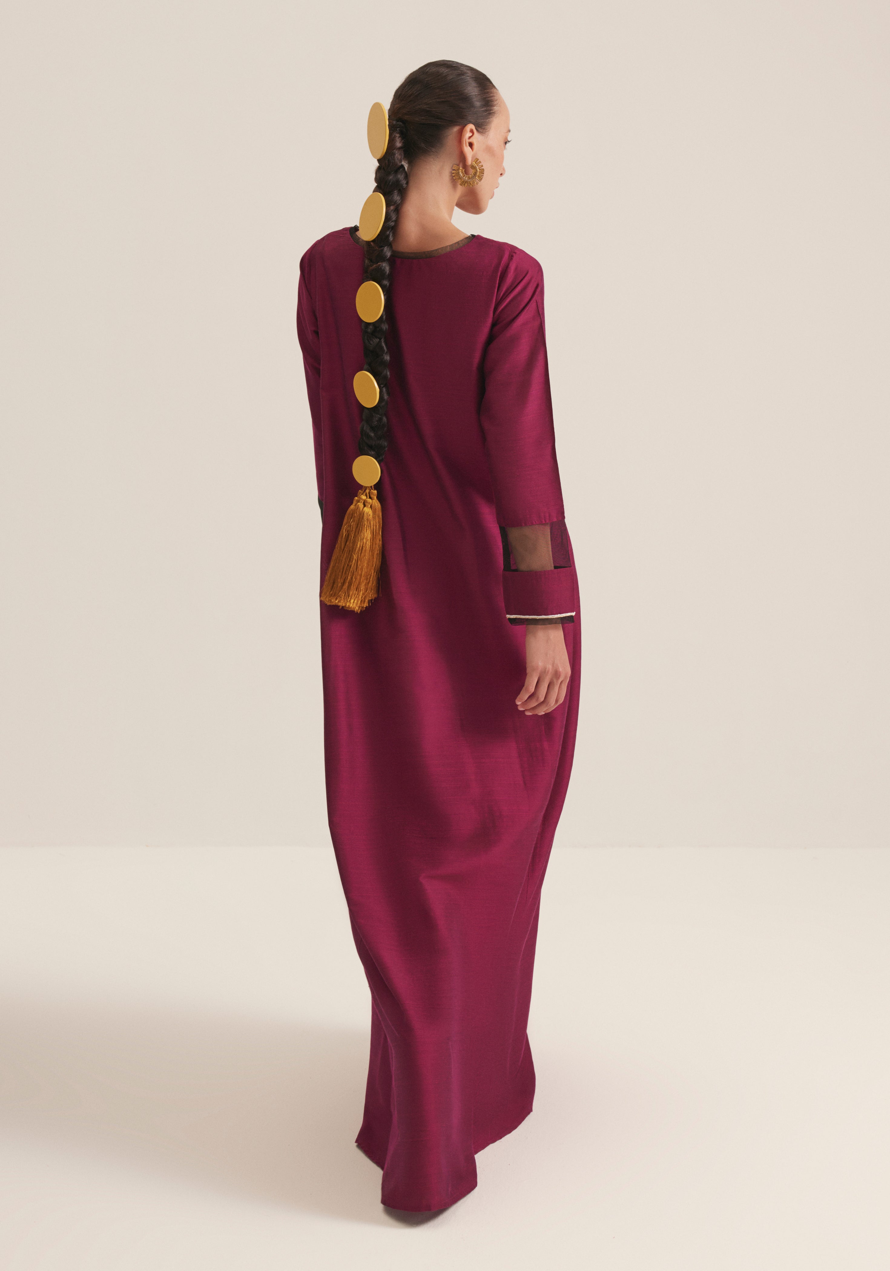 Cherry Kaftan with embroidery