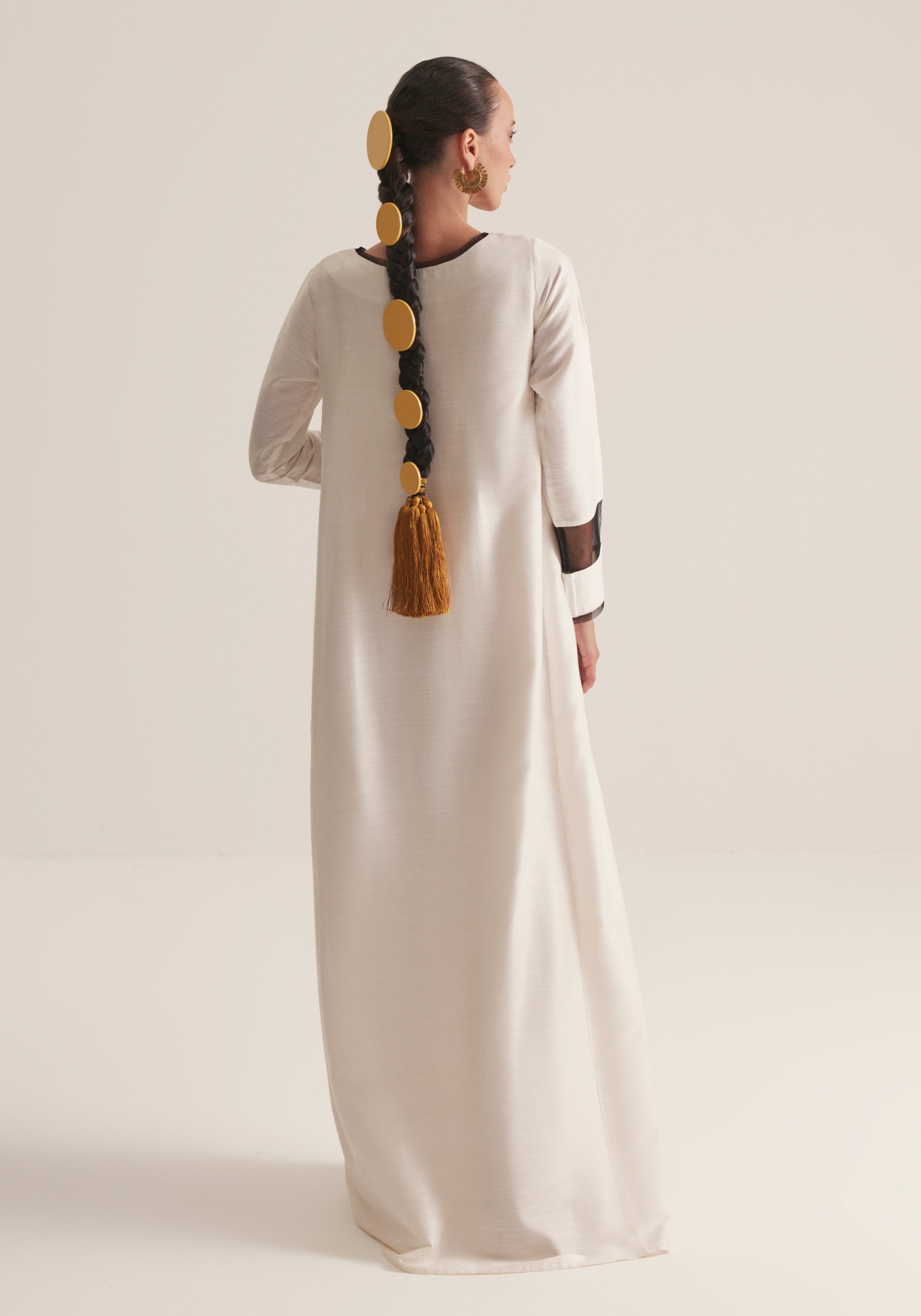 off white Kaftan with embroidery