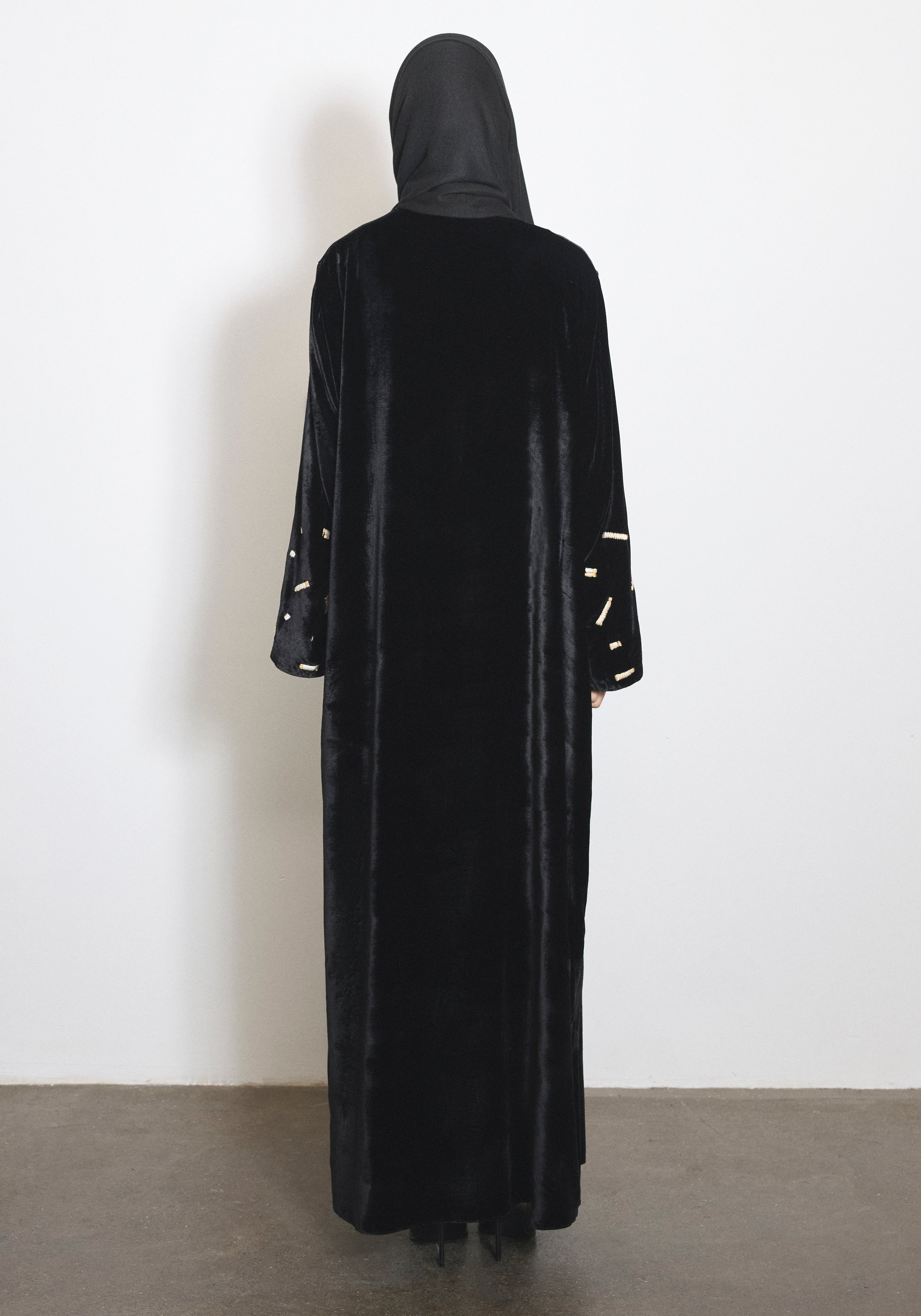 Velvet Black Scarf Abaya & Shayla
