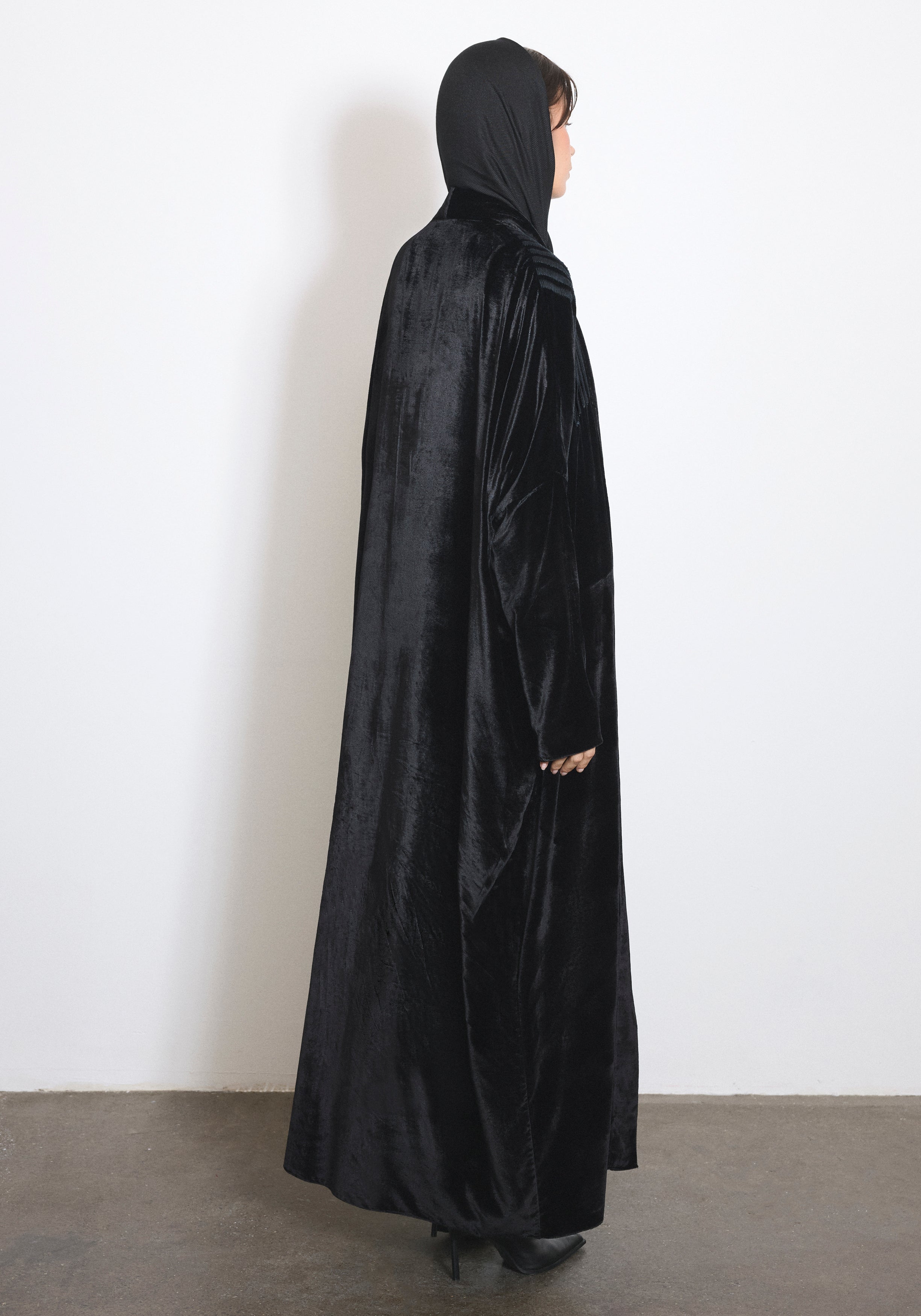 Velvet Black Abaya & Shayla