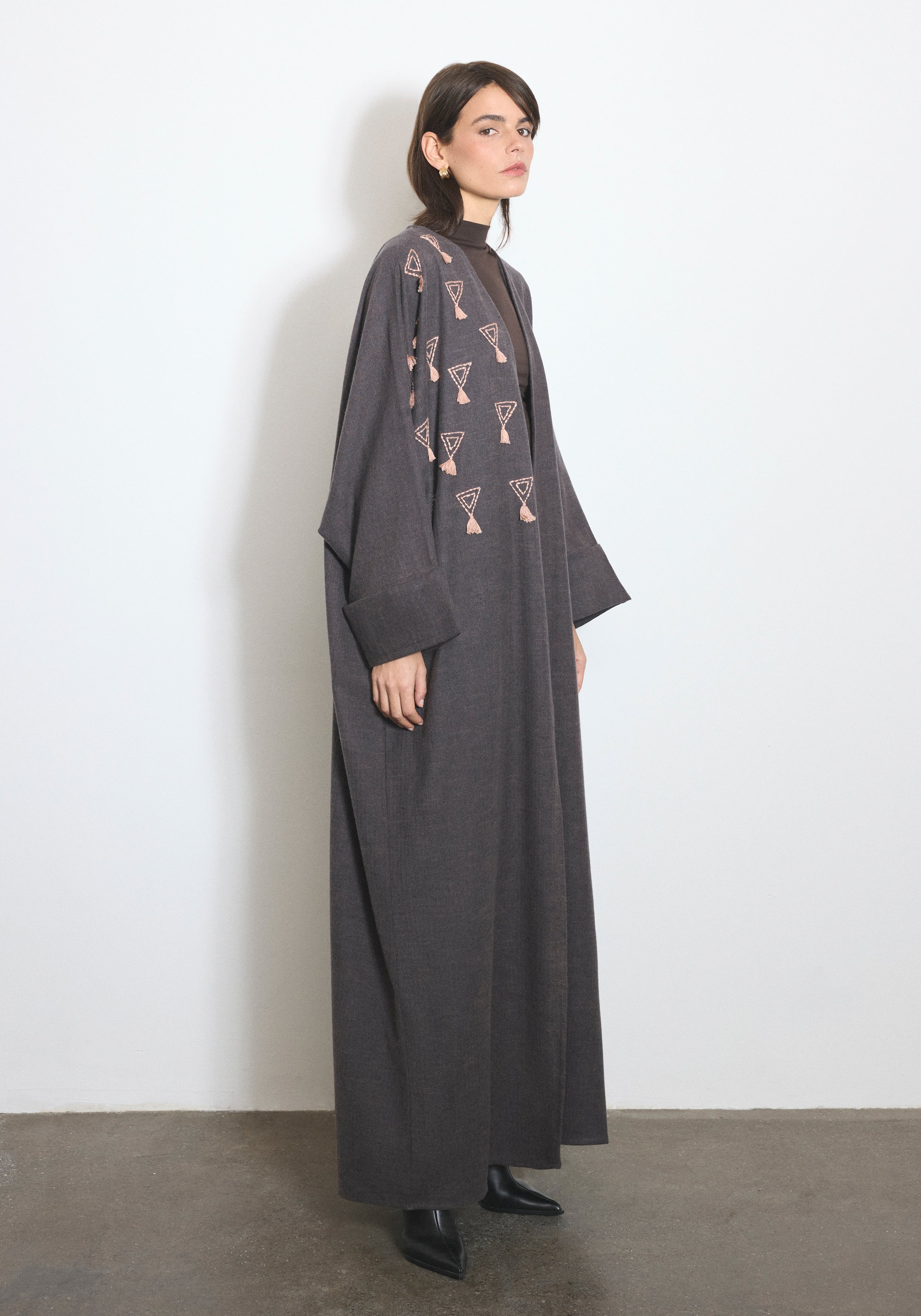 Wool brown Abaya & Shayla