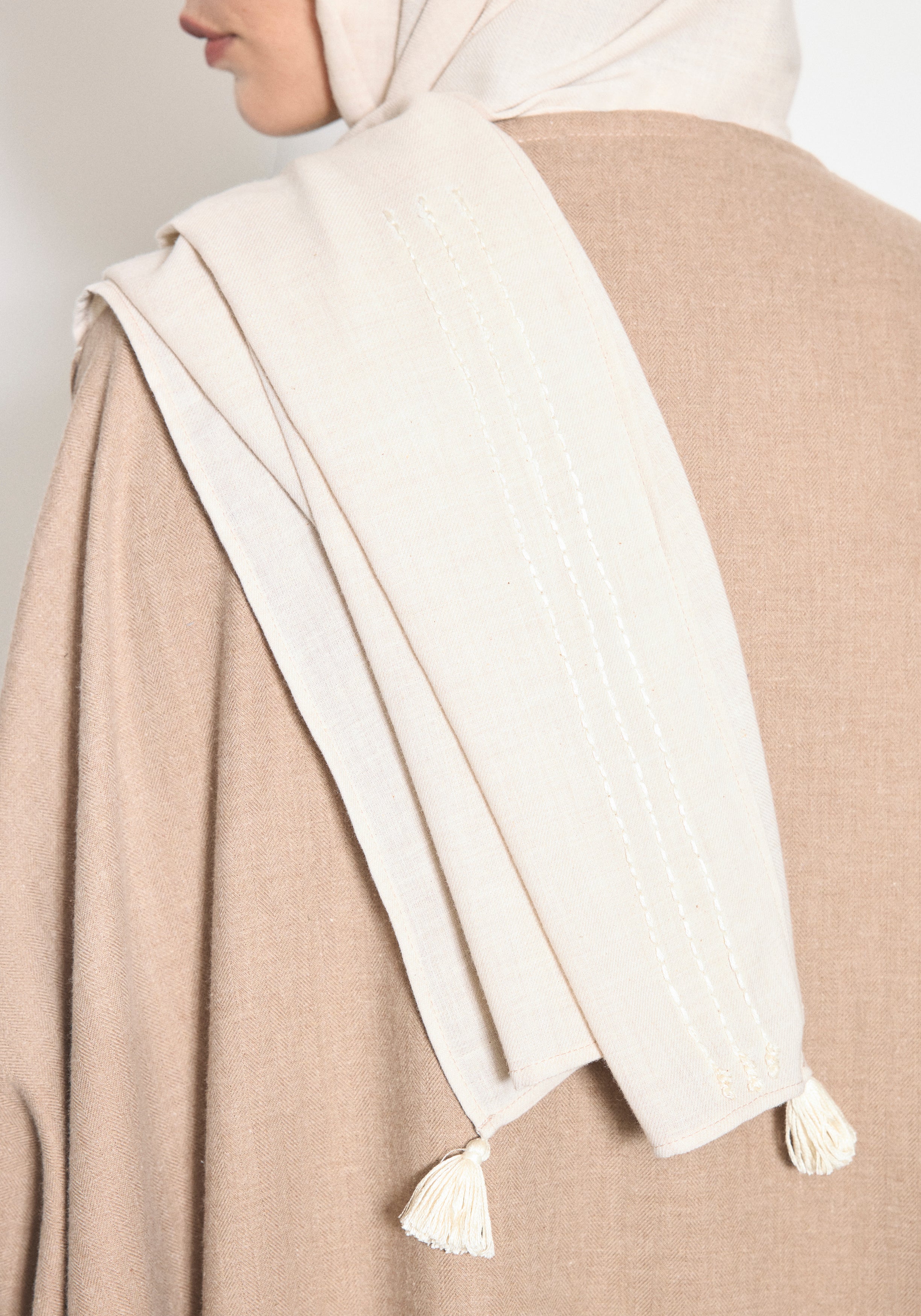Wool Beige Abaya & Shayla
