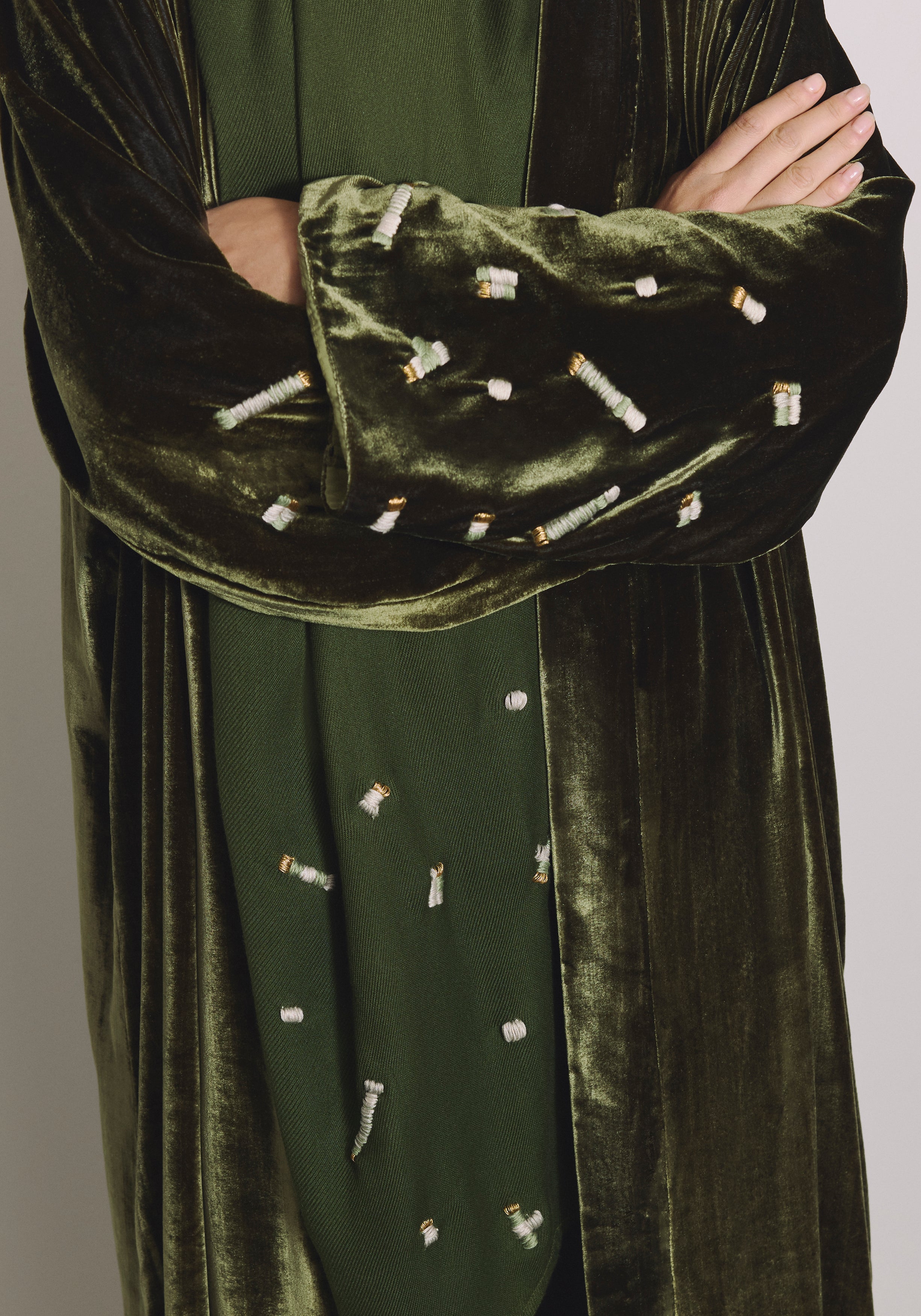 Velvet Moss Abaya & Shayla