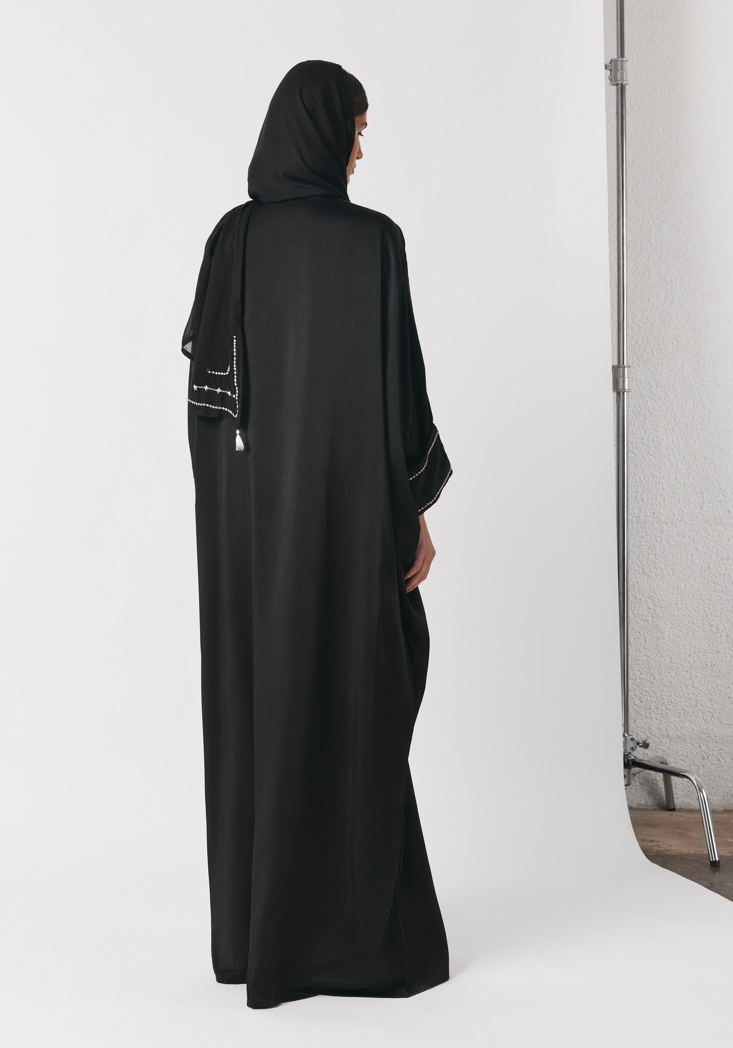 Black Silk Abaya & Shayla